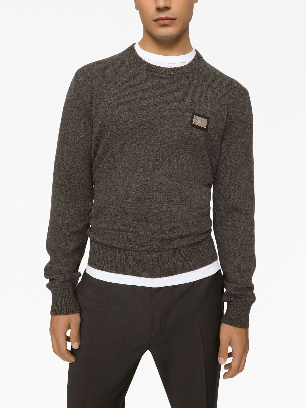 logo-plaque wool jumper - 4