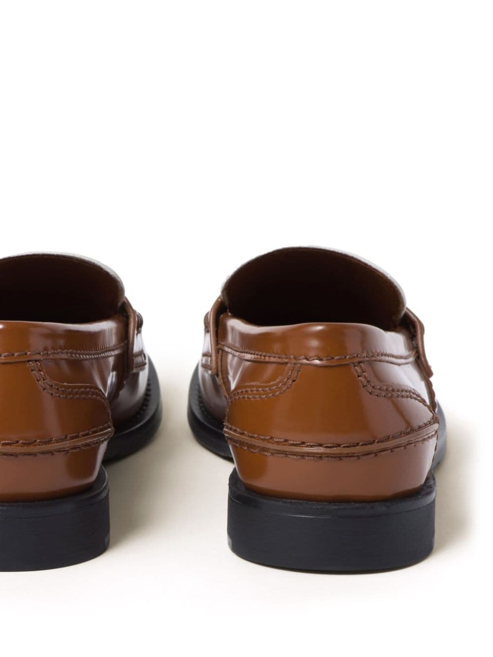 two-tone leather penny loafers - 3