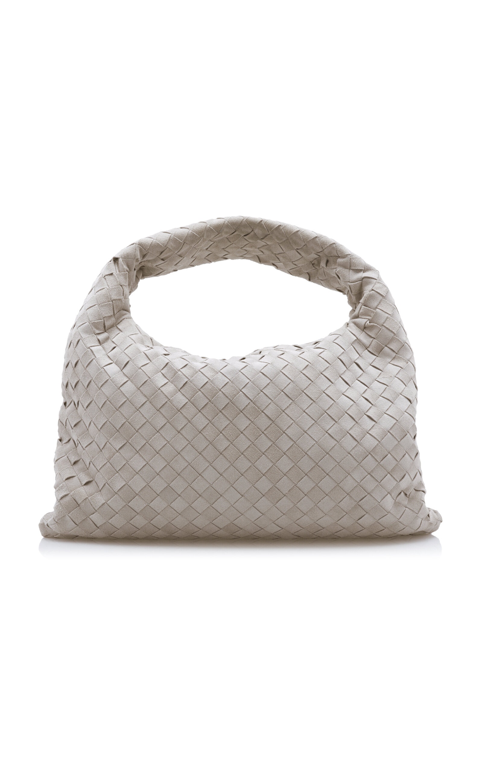 Bottega Veneta Small Hop Intrecciato Suede Bag grey