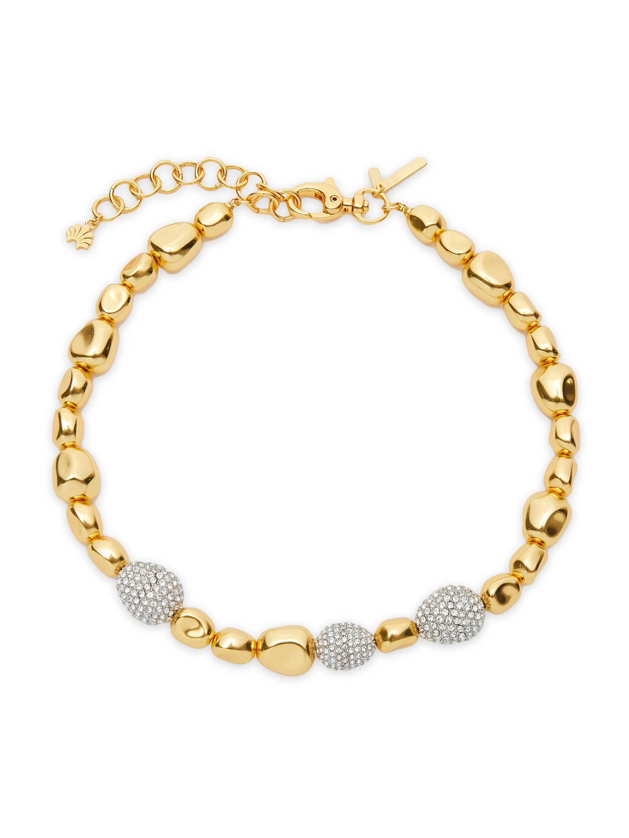 Women's Pebble 14K-Gold-Plated & Crystal Necklace - Gold - 1