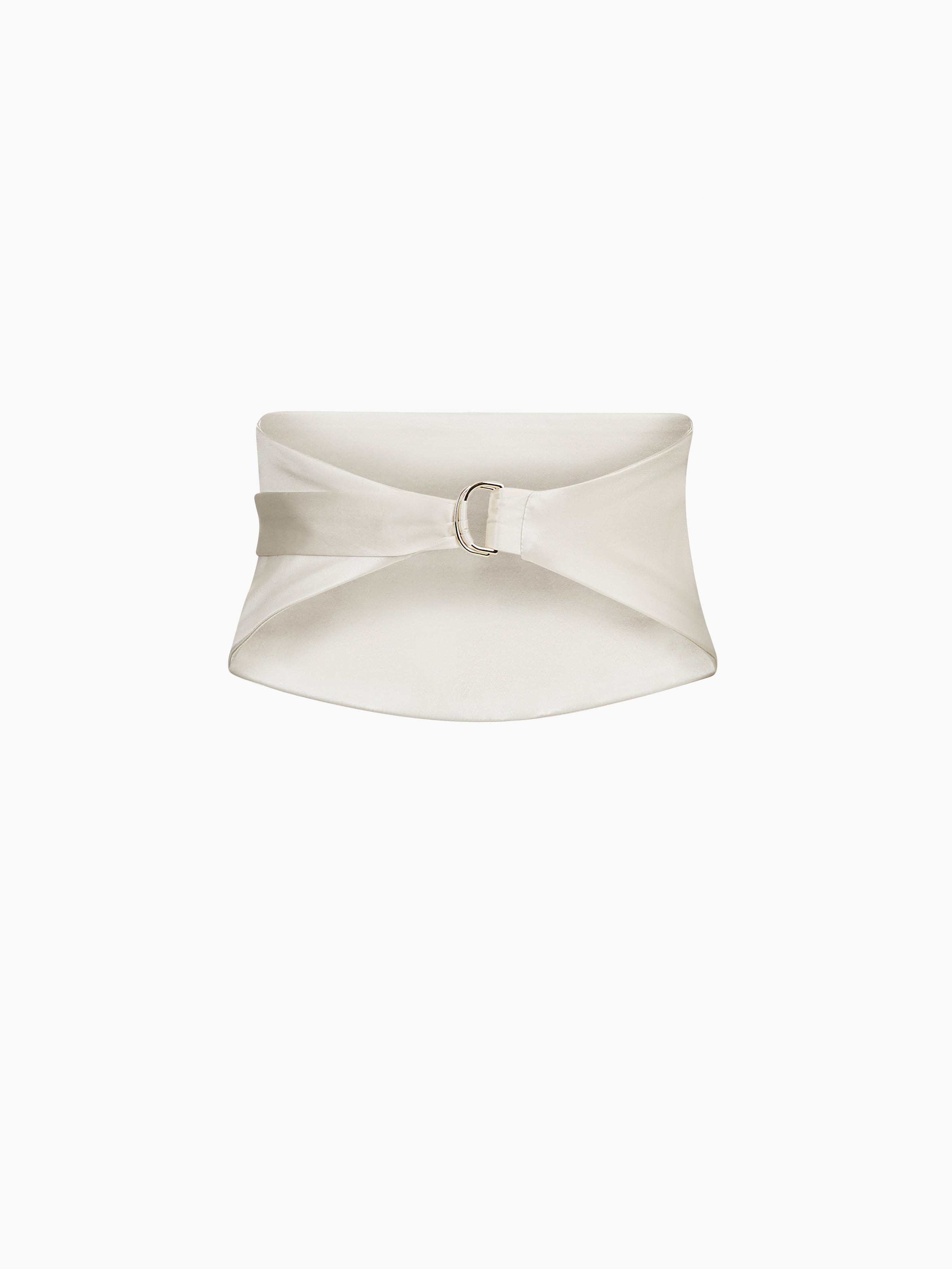 White Satin Tuxedo Belt - 4