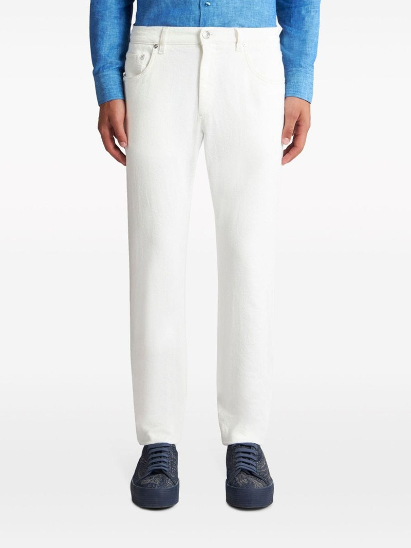 patterned-jacquard straight-leg jeans 3