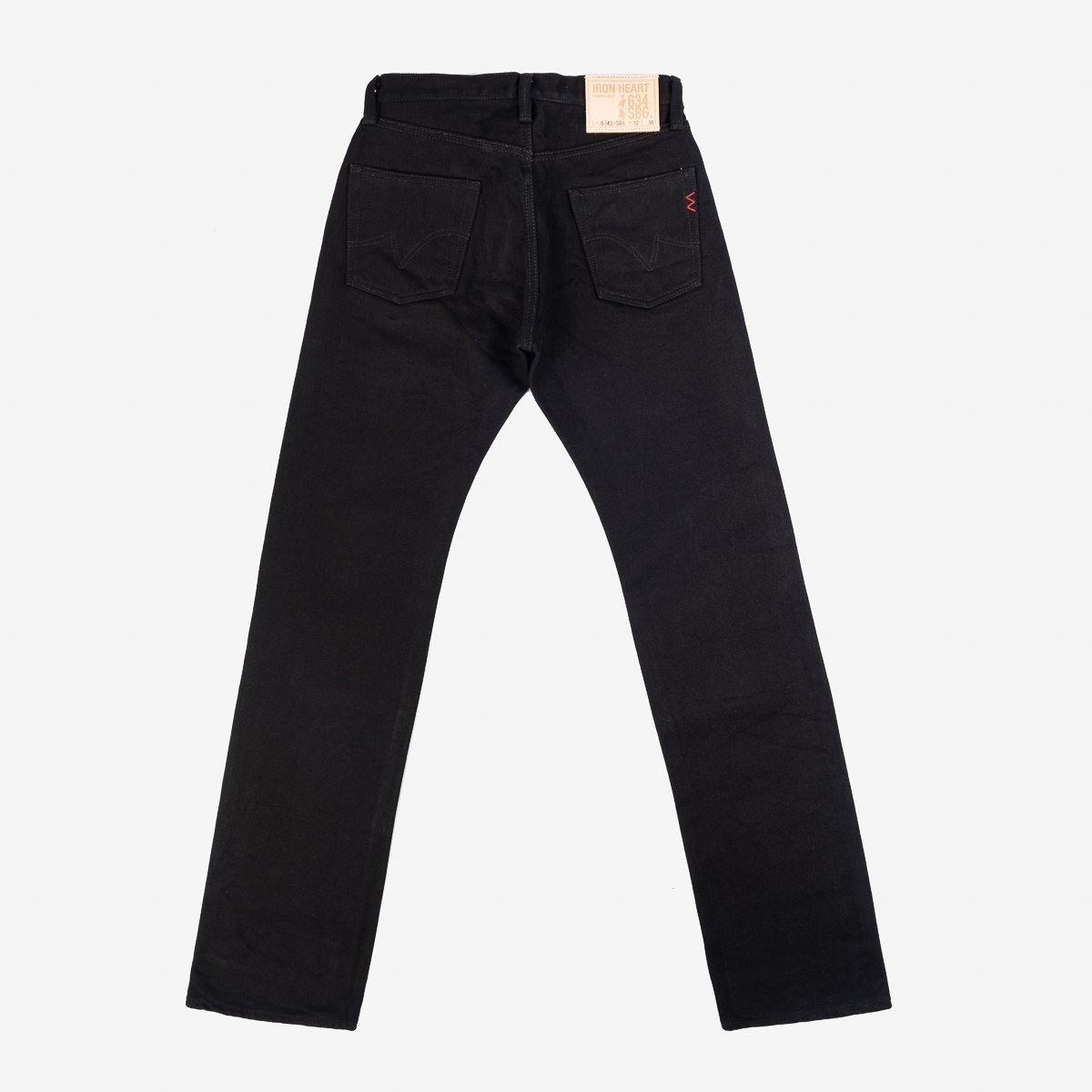 IH-634S-SBG 21oz Selvedge Denim Straight Cut Jeans -  Superblack (Fades To Grey) - 4