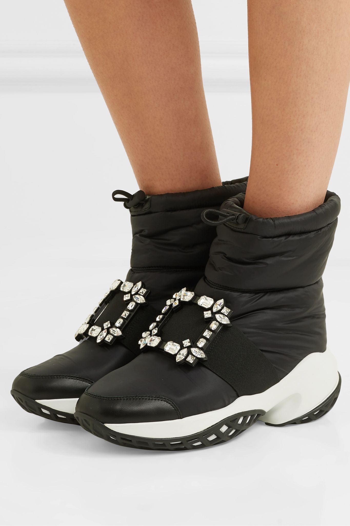 Run buckled shell and leather ankle boots - 2