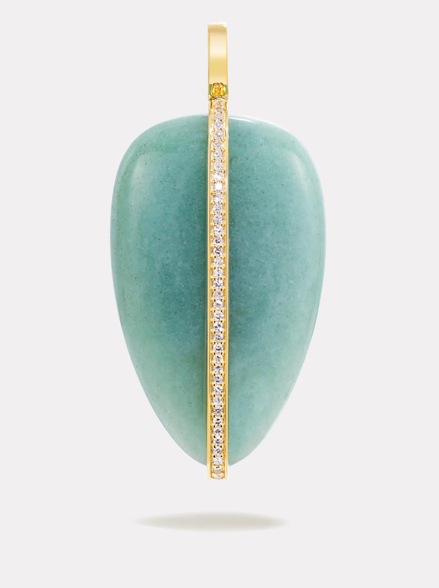 XL Diamond Pebble Pendant | Green Aventurine - 1