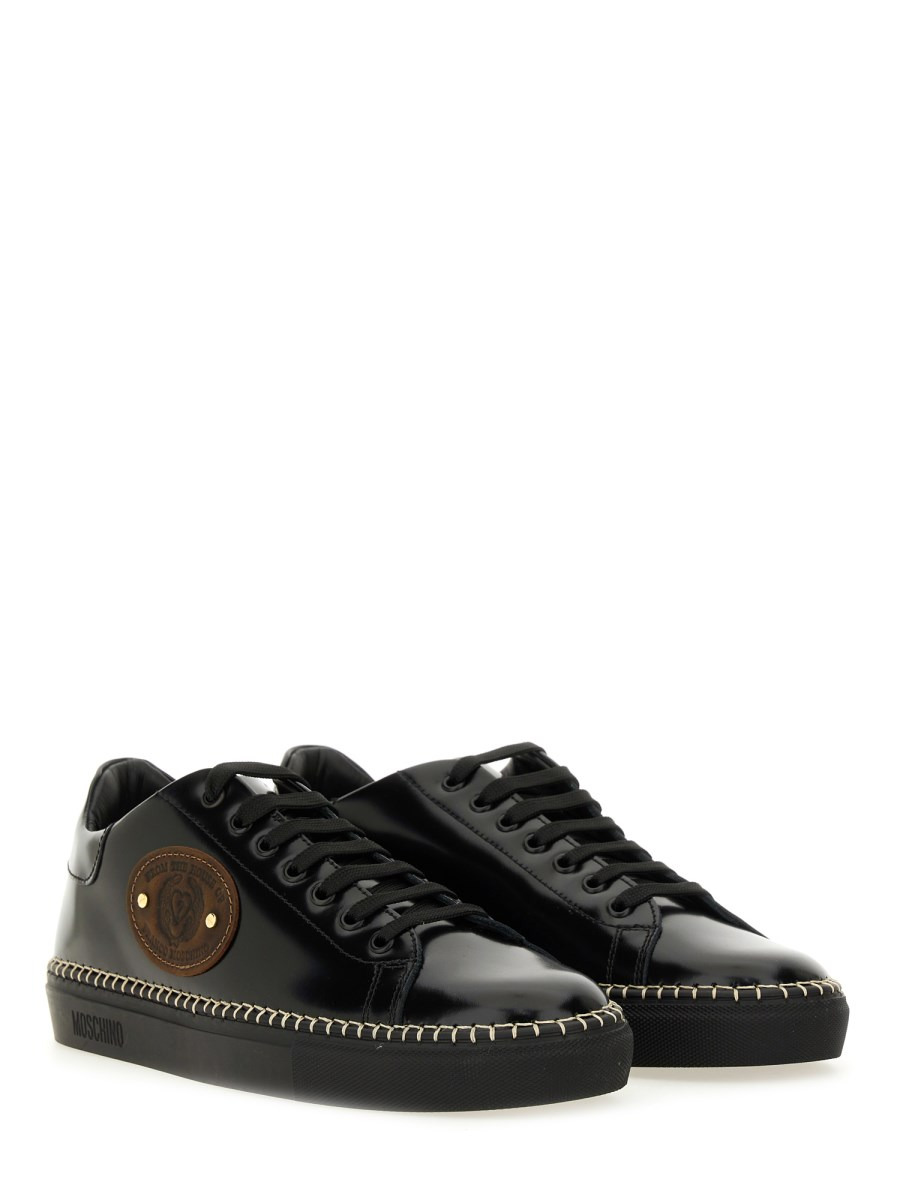 LEATHER SNEAKER WITH LOGO - 2