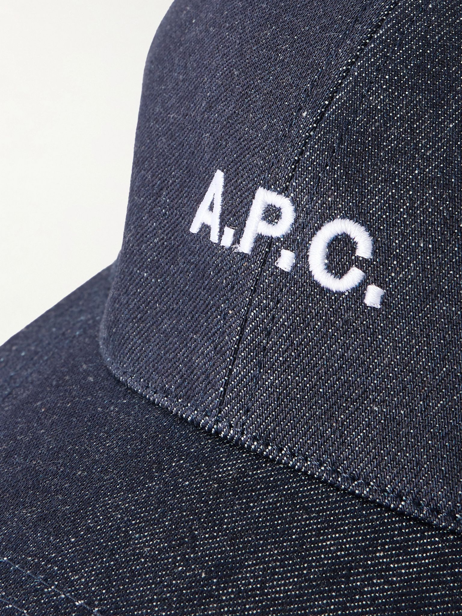 Charlie Logo-Embroidered Denim Baseball Cap Blue - 4