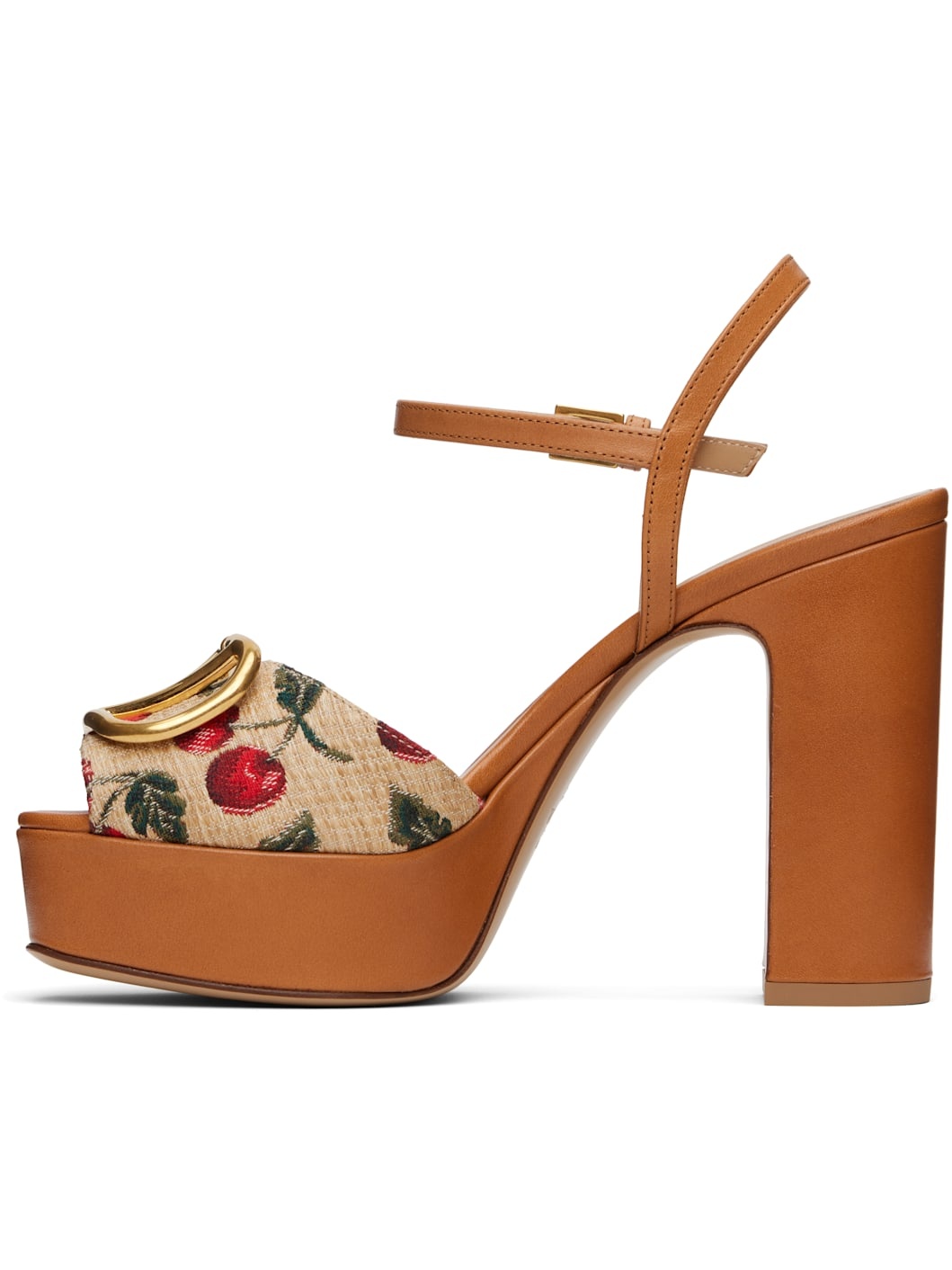 Beige & Brown VLogo Signature Cherryfic Platform Sandals - 3