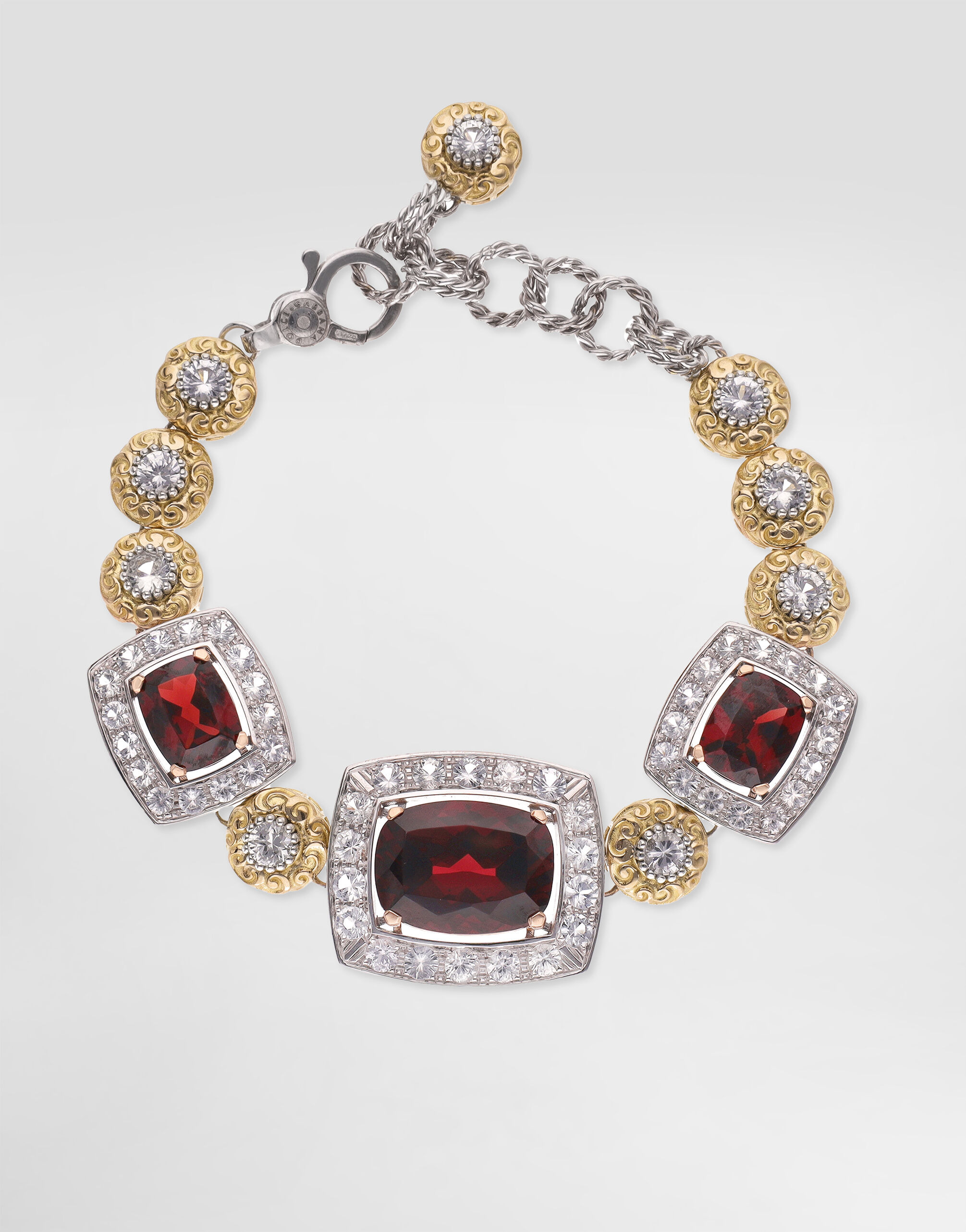 Eleganza Bracelet 18-carat white and rose gold, garnets, and sapphires - 2