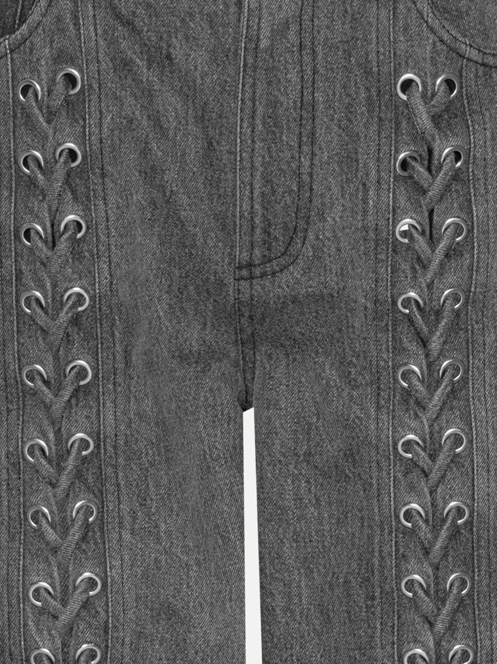 laced-leg jeans - 3