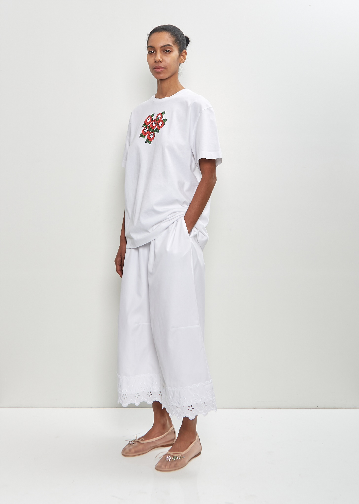 Cotton Cluster Rose Logo Print T-Shirt - 5