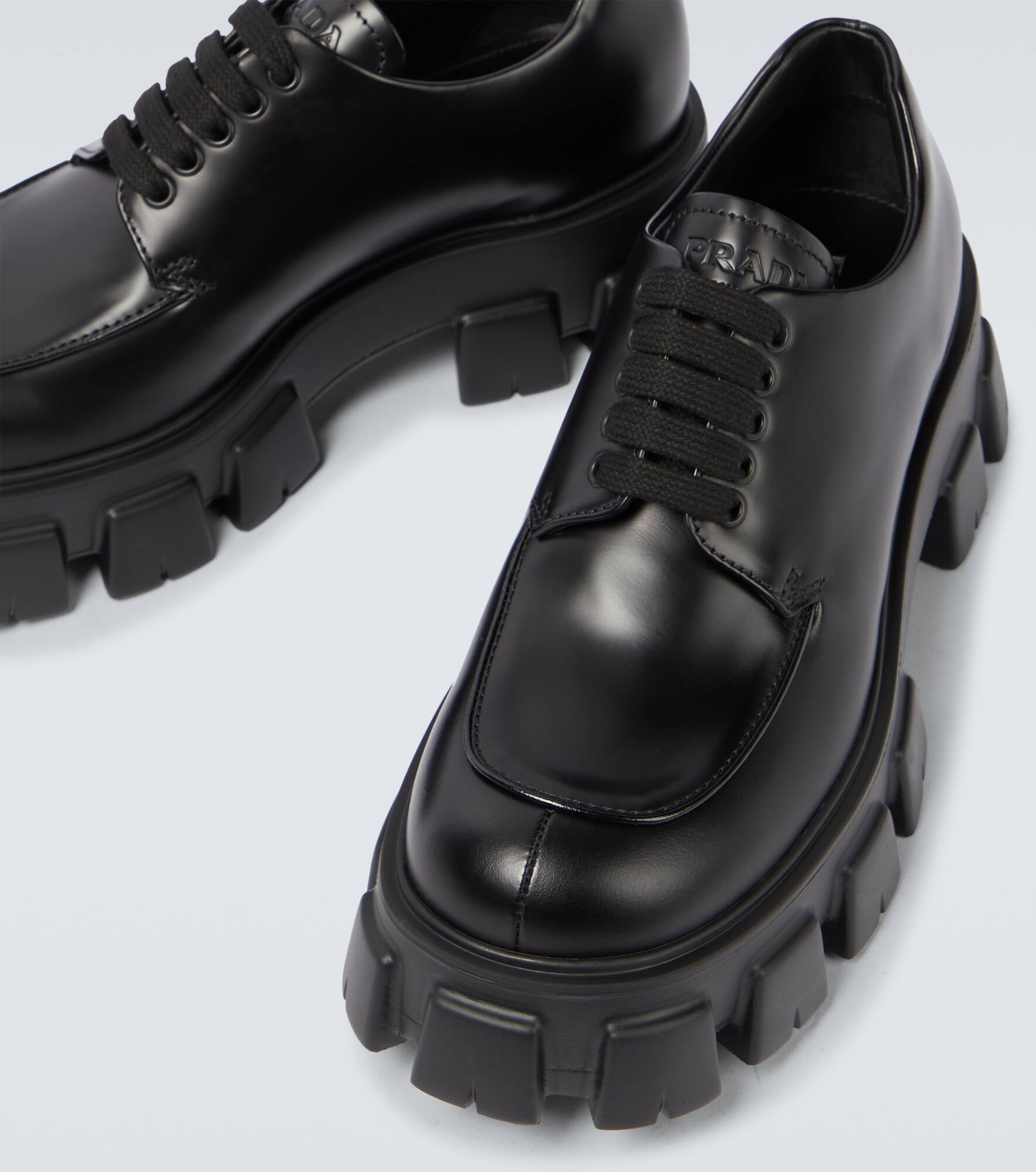 Monolith brushed leather derby shoes - 3
