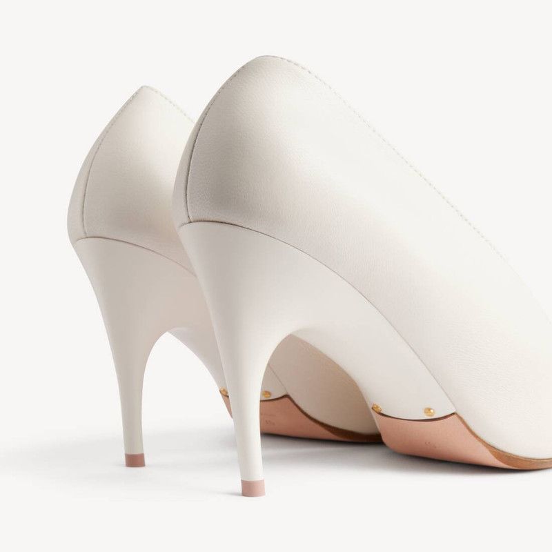 BALENCIAGA Women's Duchesse Pump in White Snow outlook