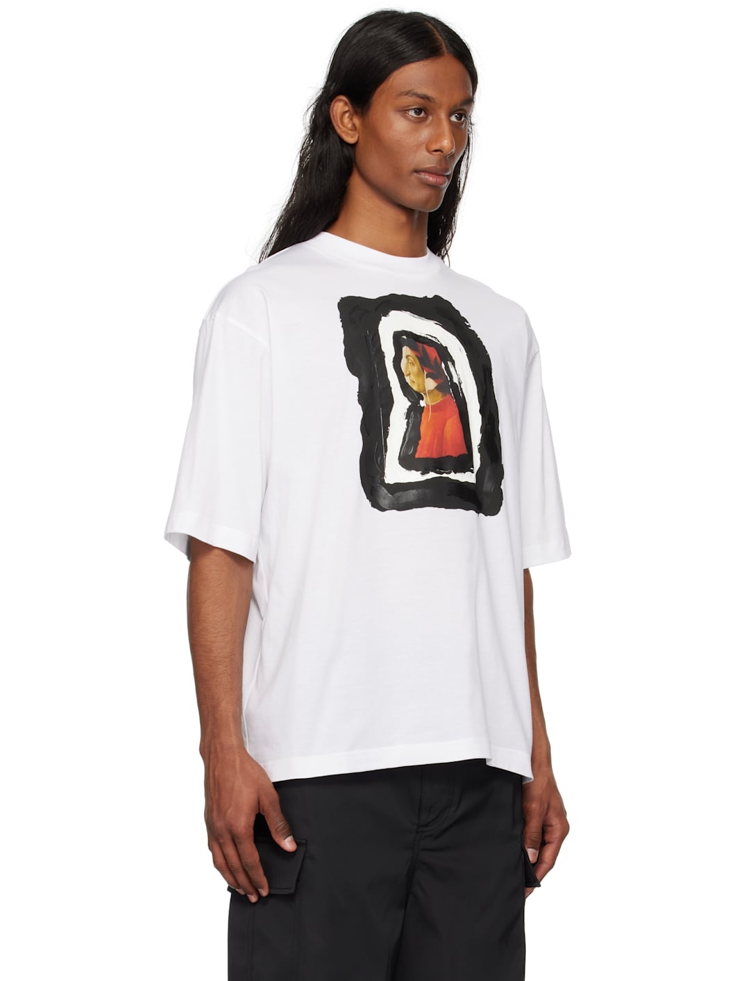 White Dante Print Cotton T-shirt - 2