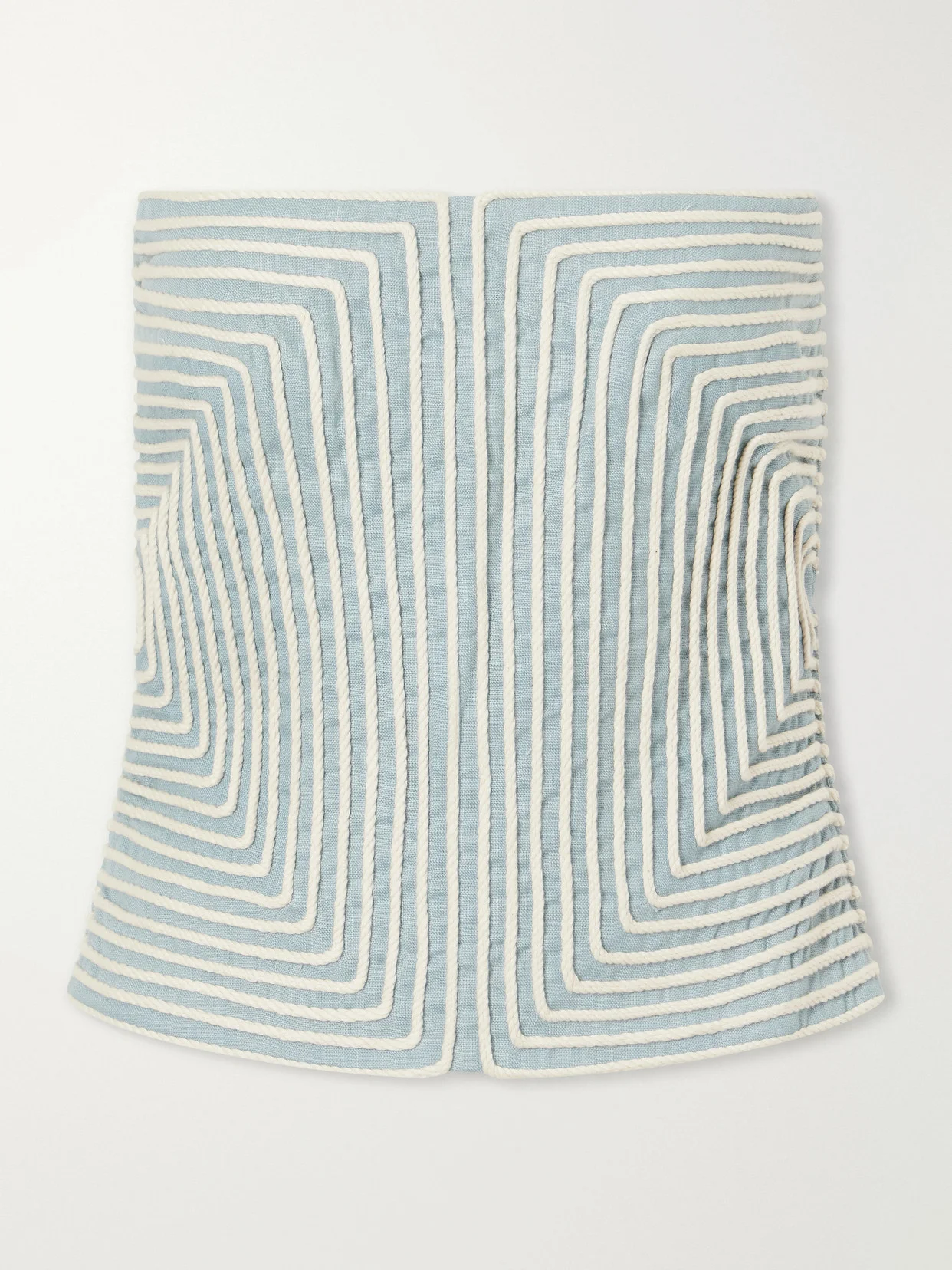 Nyota Alma Embroidered Linen And Cotton-blend Bustier Top - 1