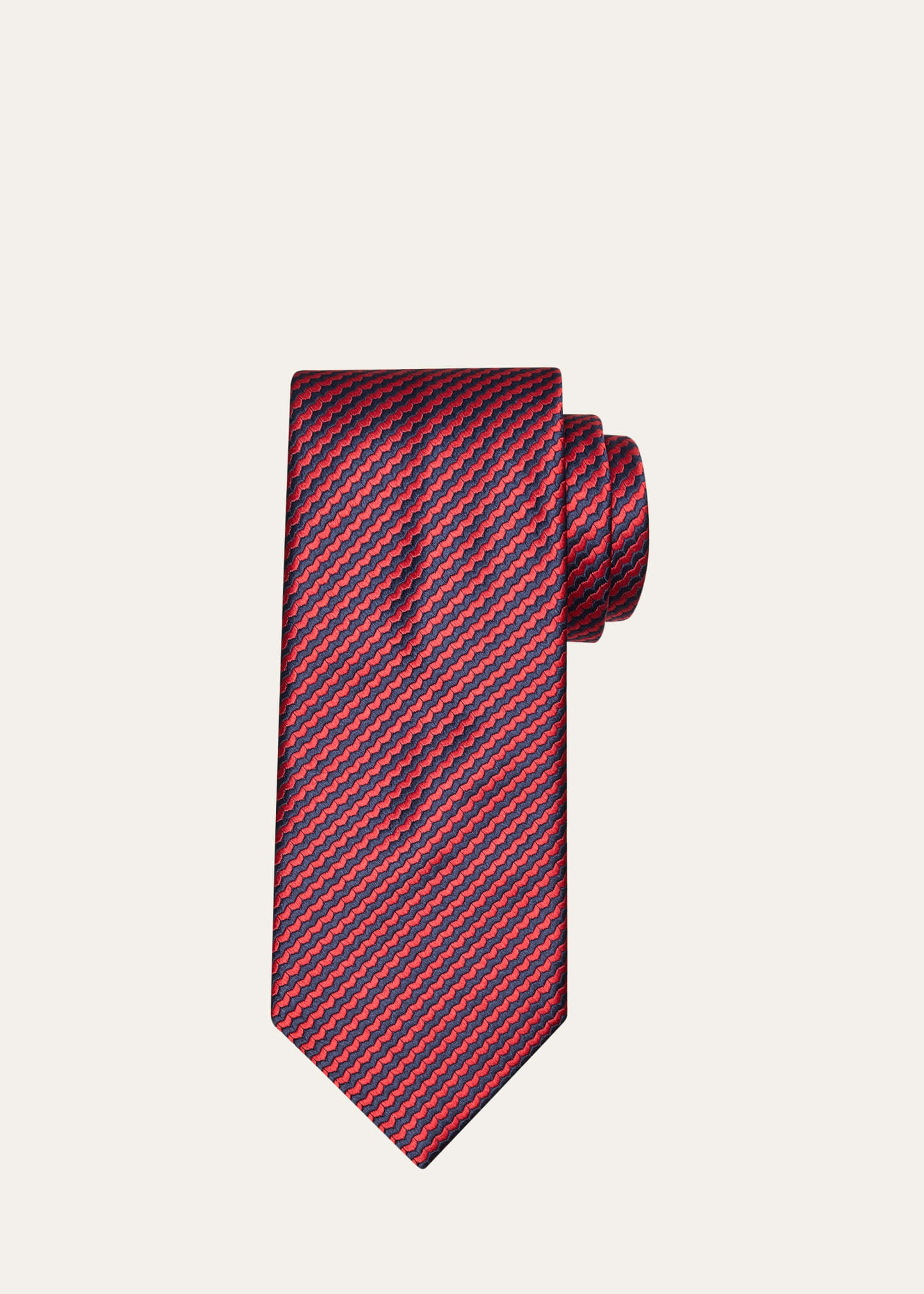 Men's Woven Stripe Silk Tie - 1