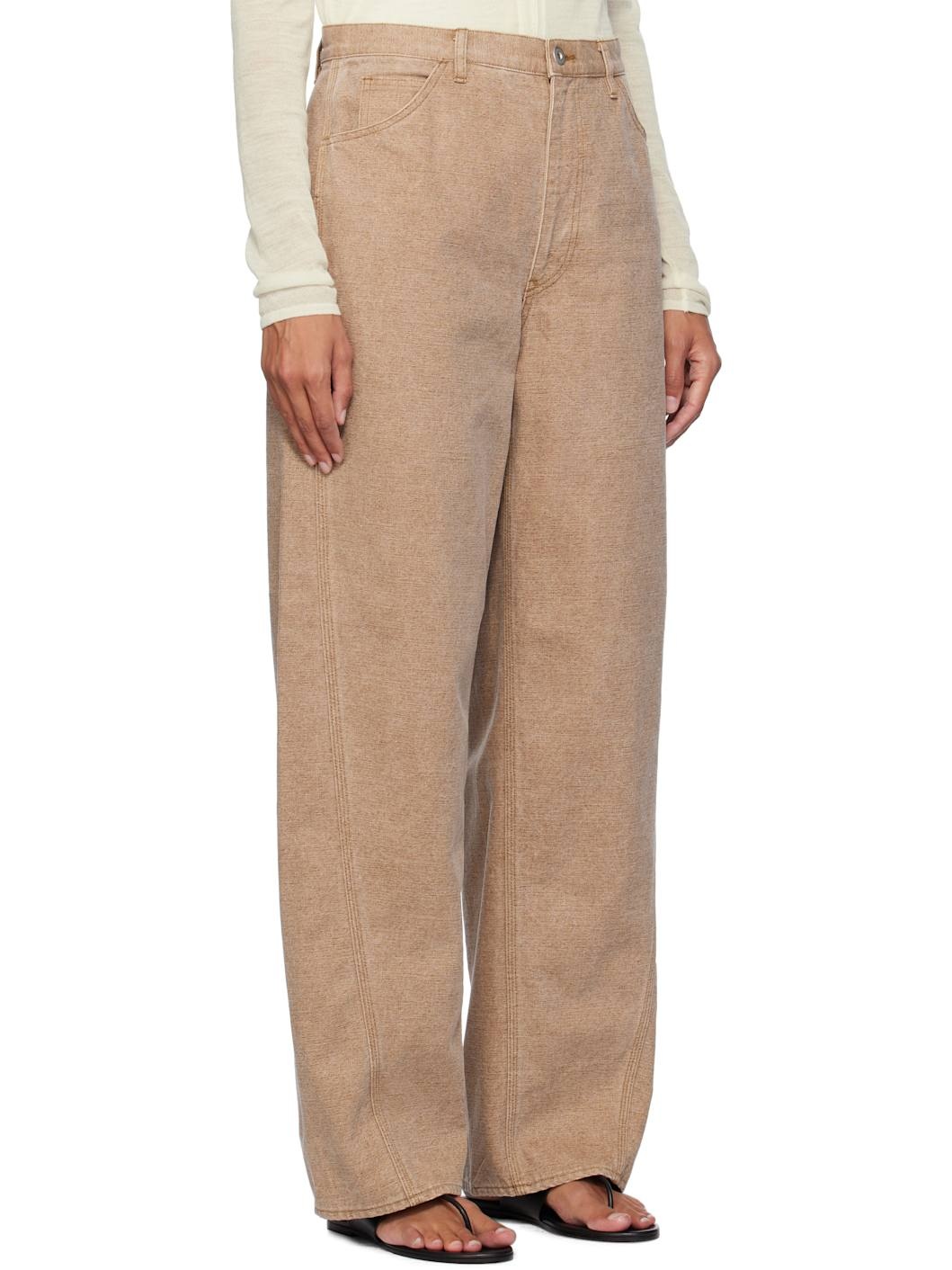 Brown Washed Organic Canvas Jeans - 2