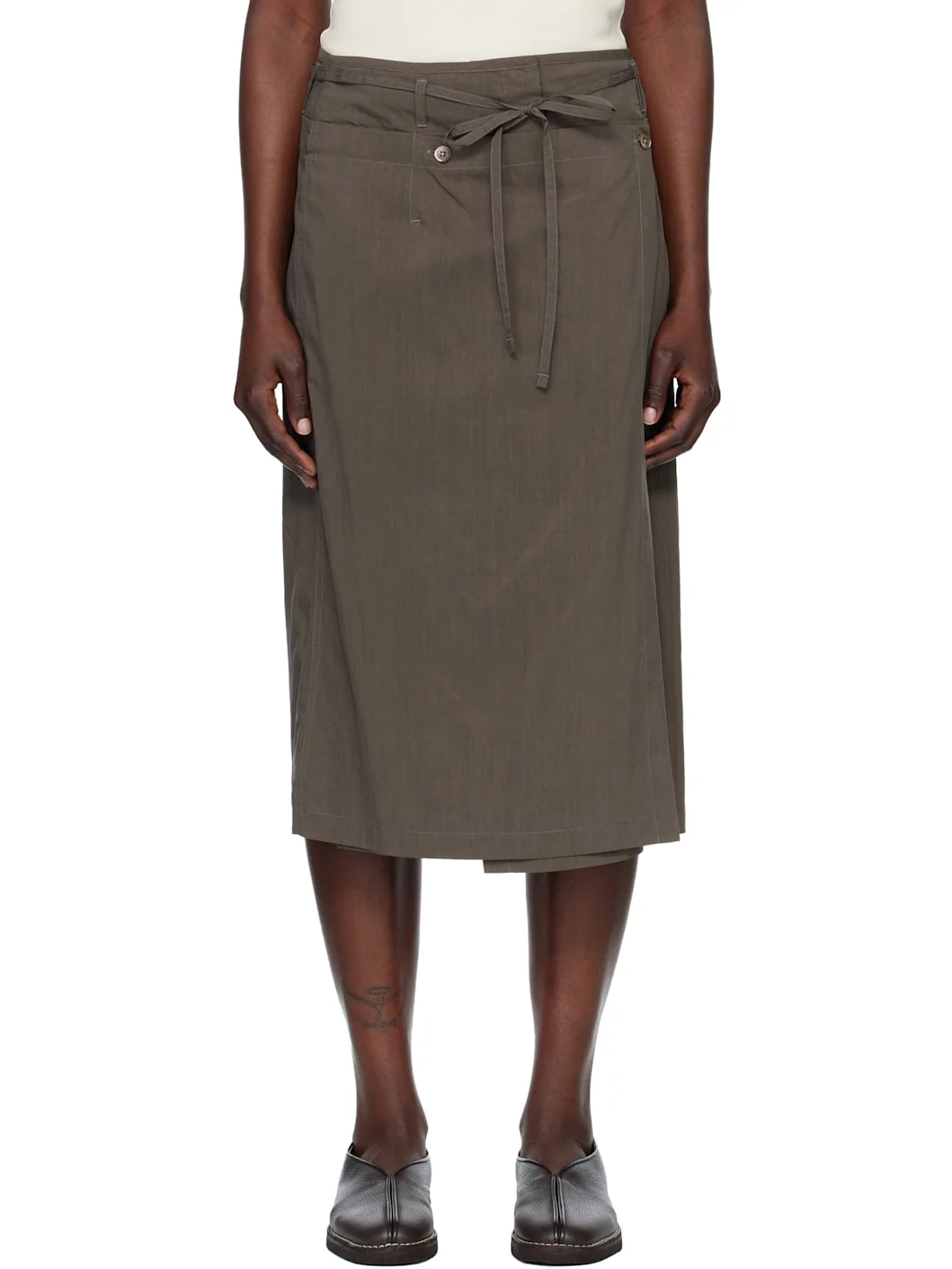 Brown Convertible Midi Skirt - 1