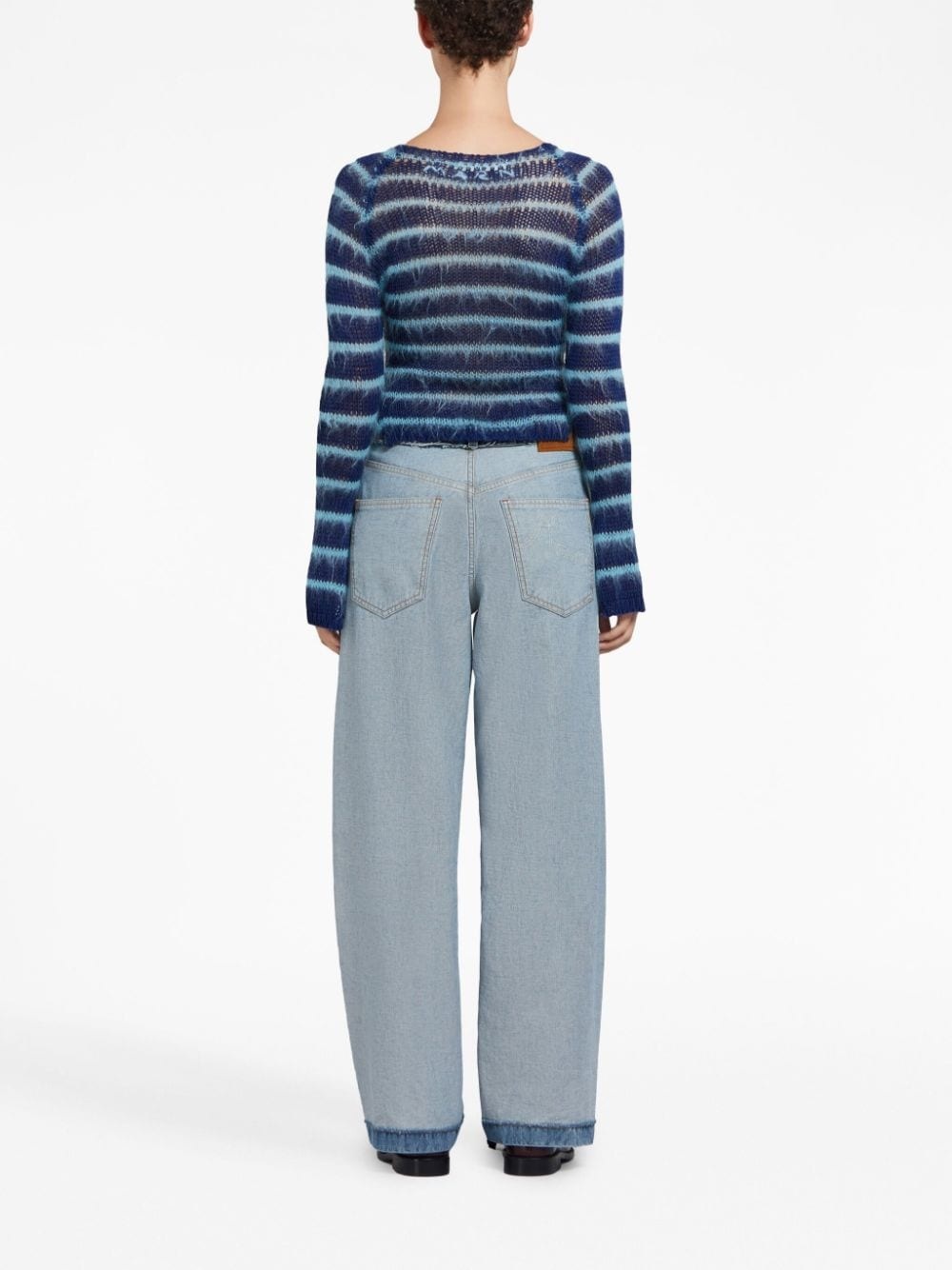 panelled mid-rise wide-leg jeans - 4