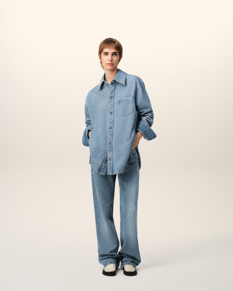 AMI Paris BLUE COTTON AMI DE COEUR OVERSHIRT outlook