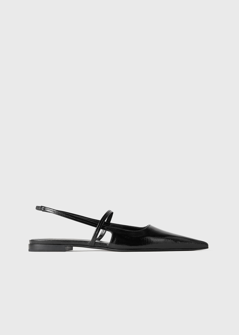 The Sharp Slingback Flat black 1