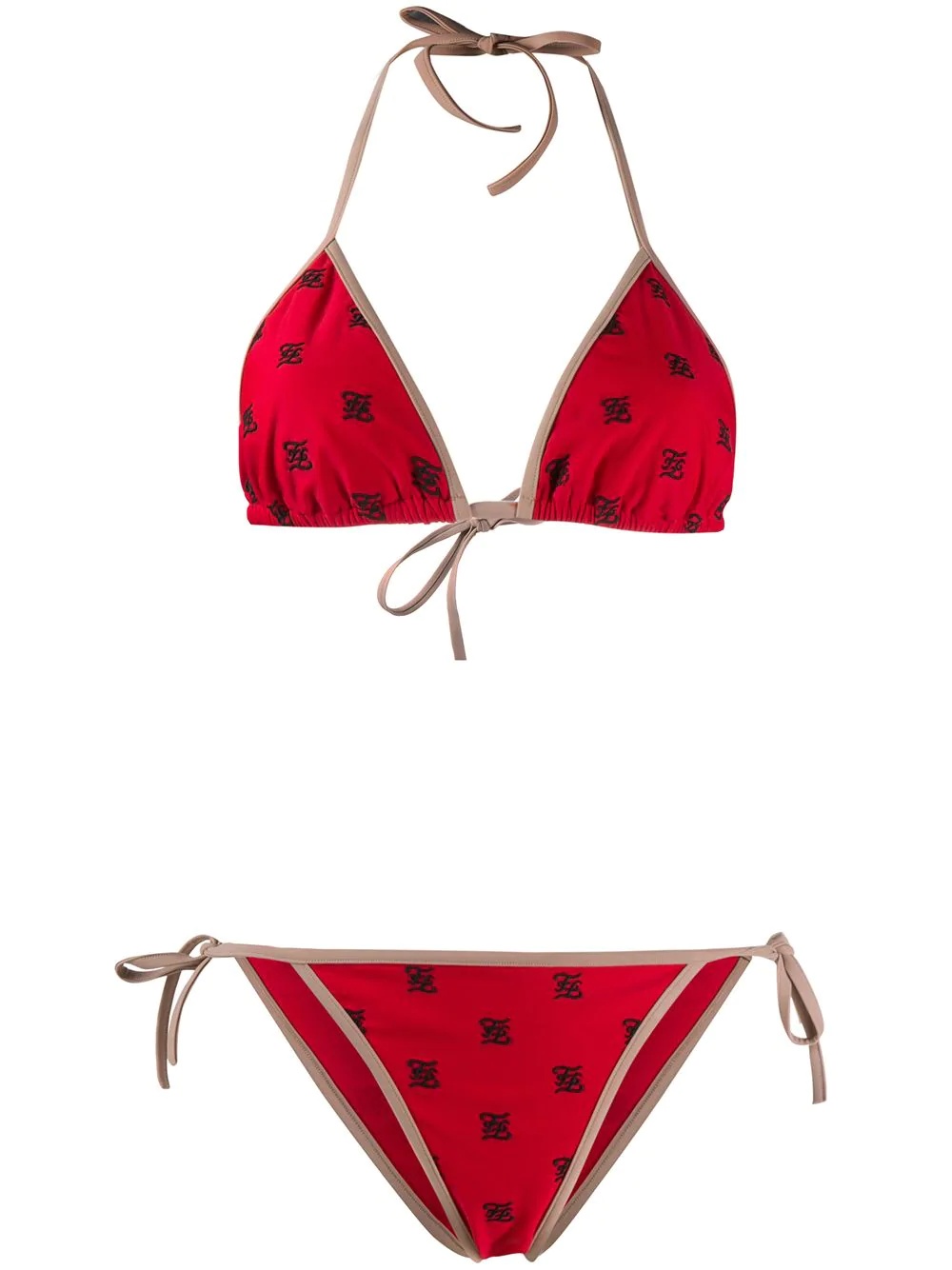 FF logo-printed bikini - 1