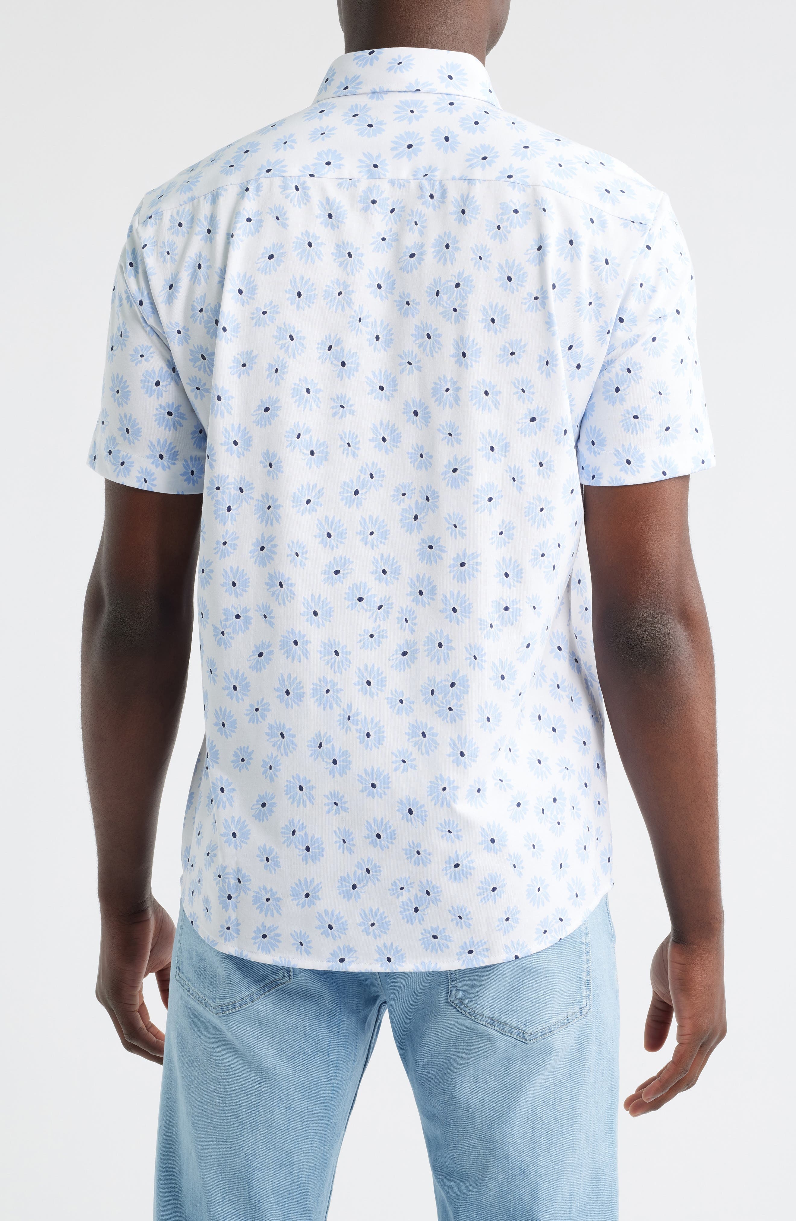 BOSS Roan Ken Floral Short Sleeve Button-Up Shirt in Light Blue at Nordstrom - 3