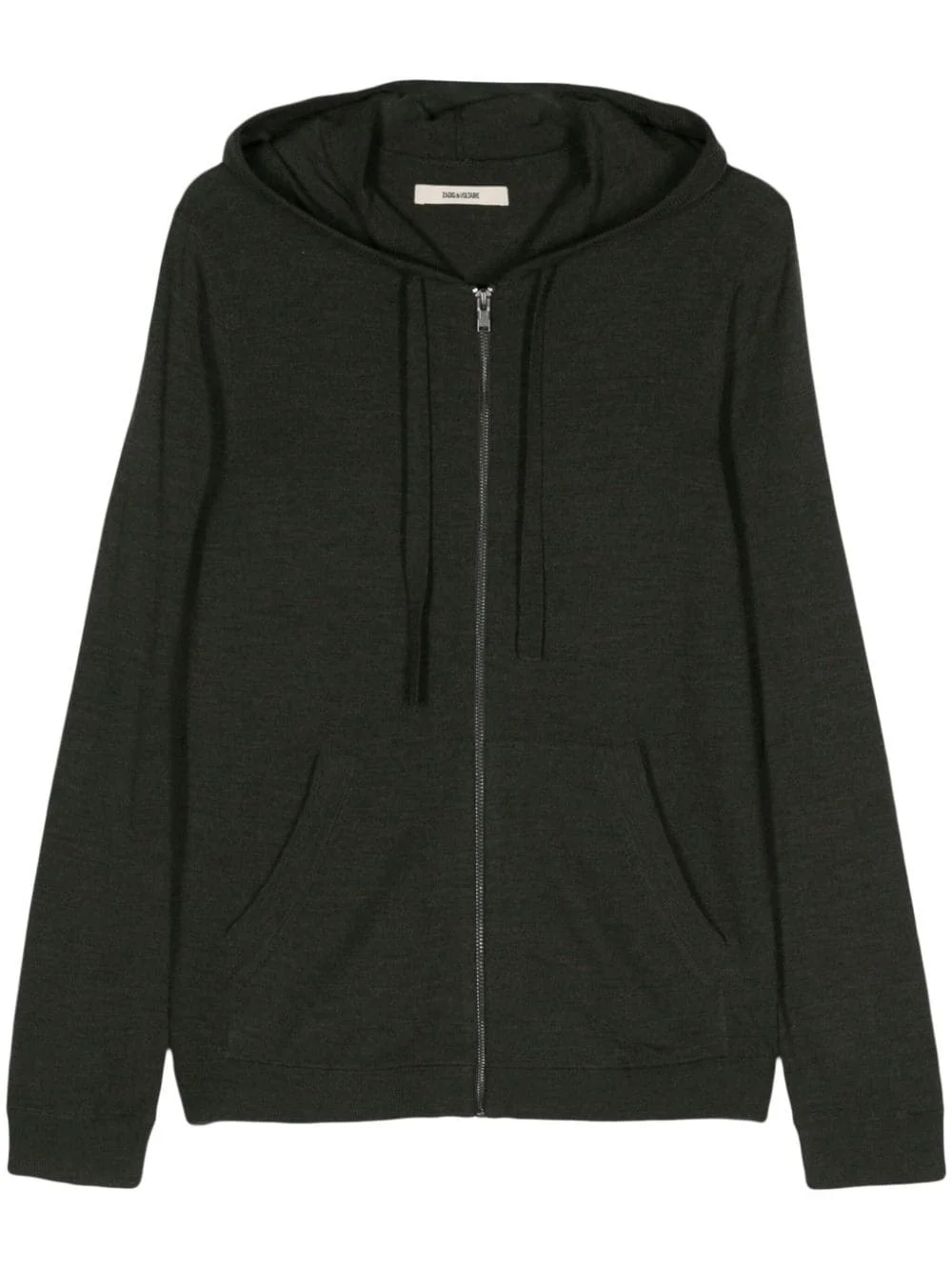 zip-up wool hoodie - 1