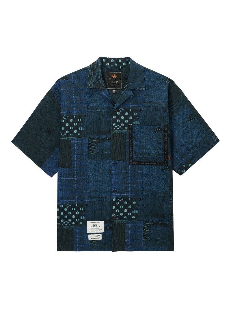 patchwork-pattern panelled shirt 1