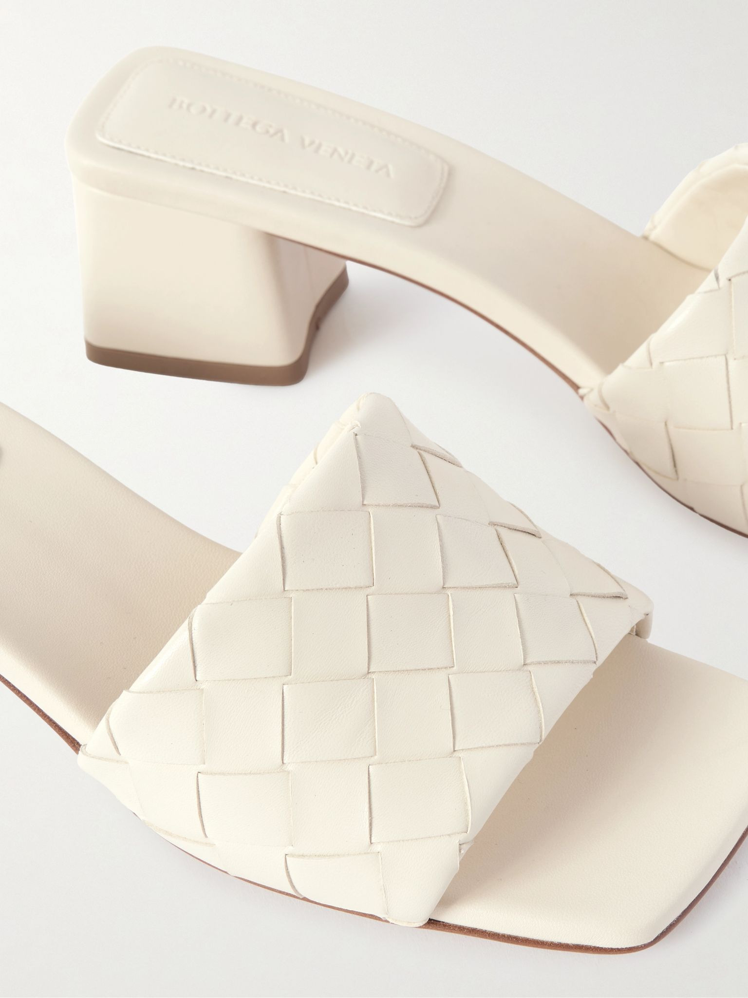 Riva intrecciato leather mules Off-white - 4