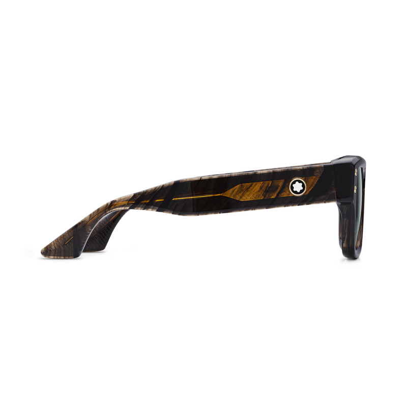 Montblanc Rectangular Sunglasses with Melange Colored Acetate Frame outlook