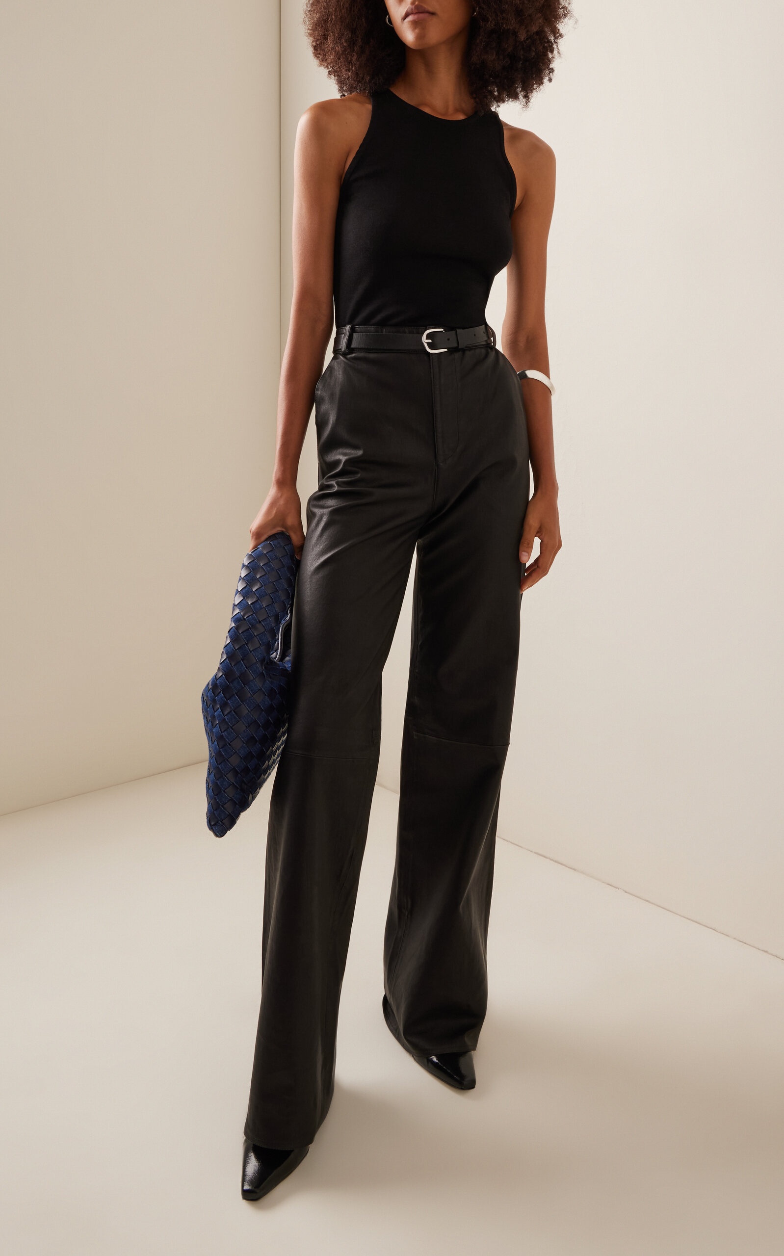 Leather Wide-Leg Pants black - 2