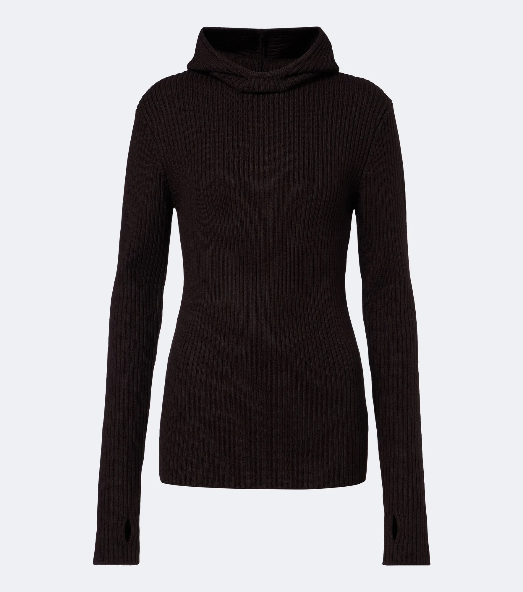 Larice ribbed-knit hooded wool sweater - 1