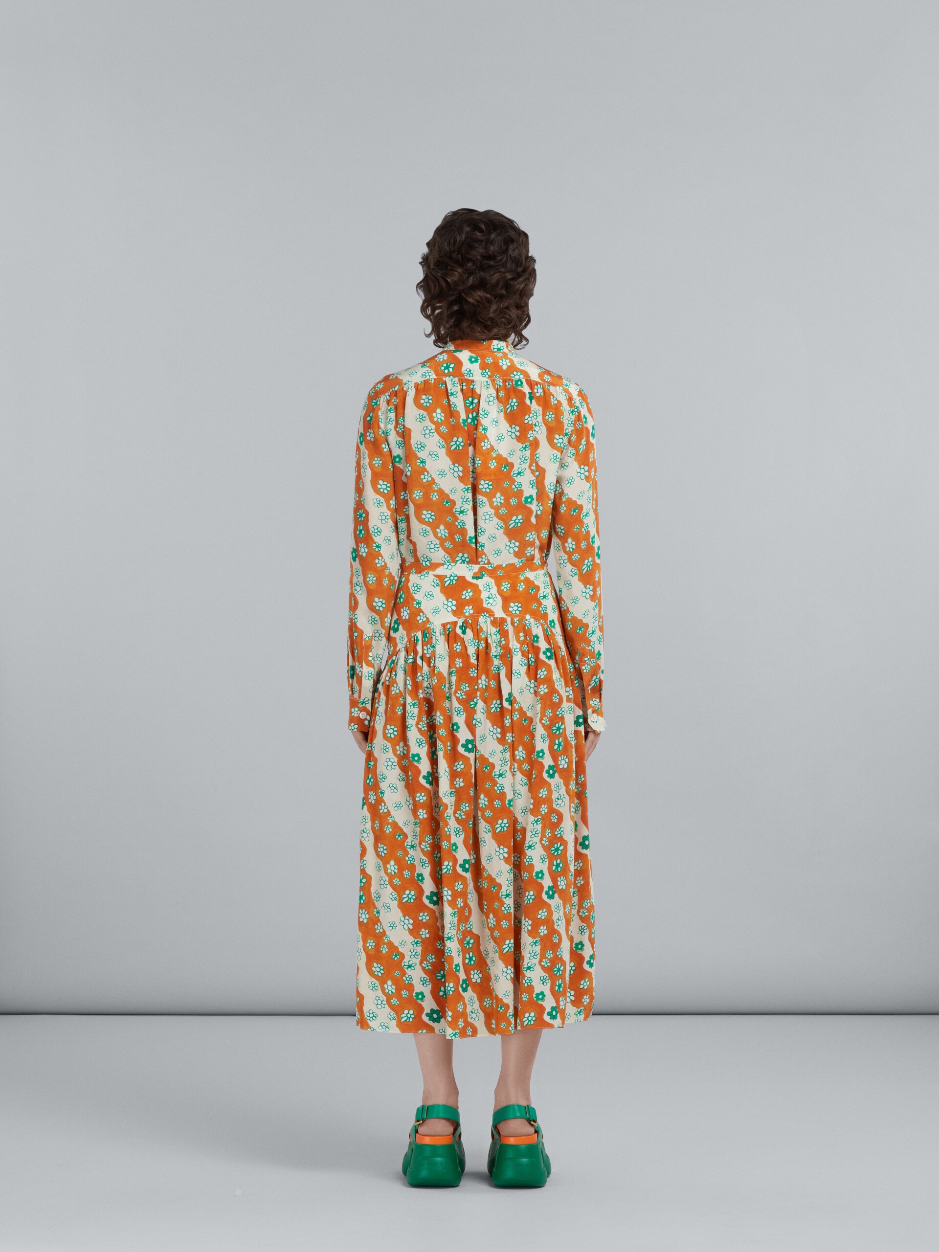 PRINTED LONG SILK SKIRT - 3