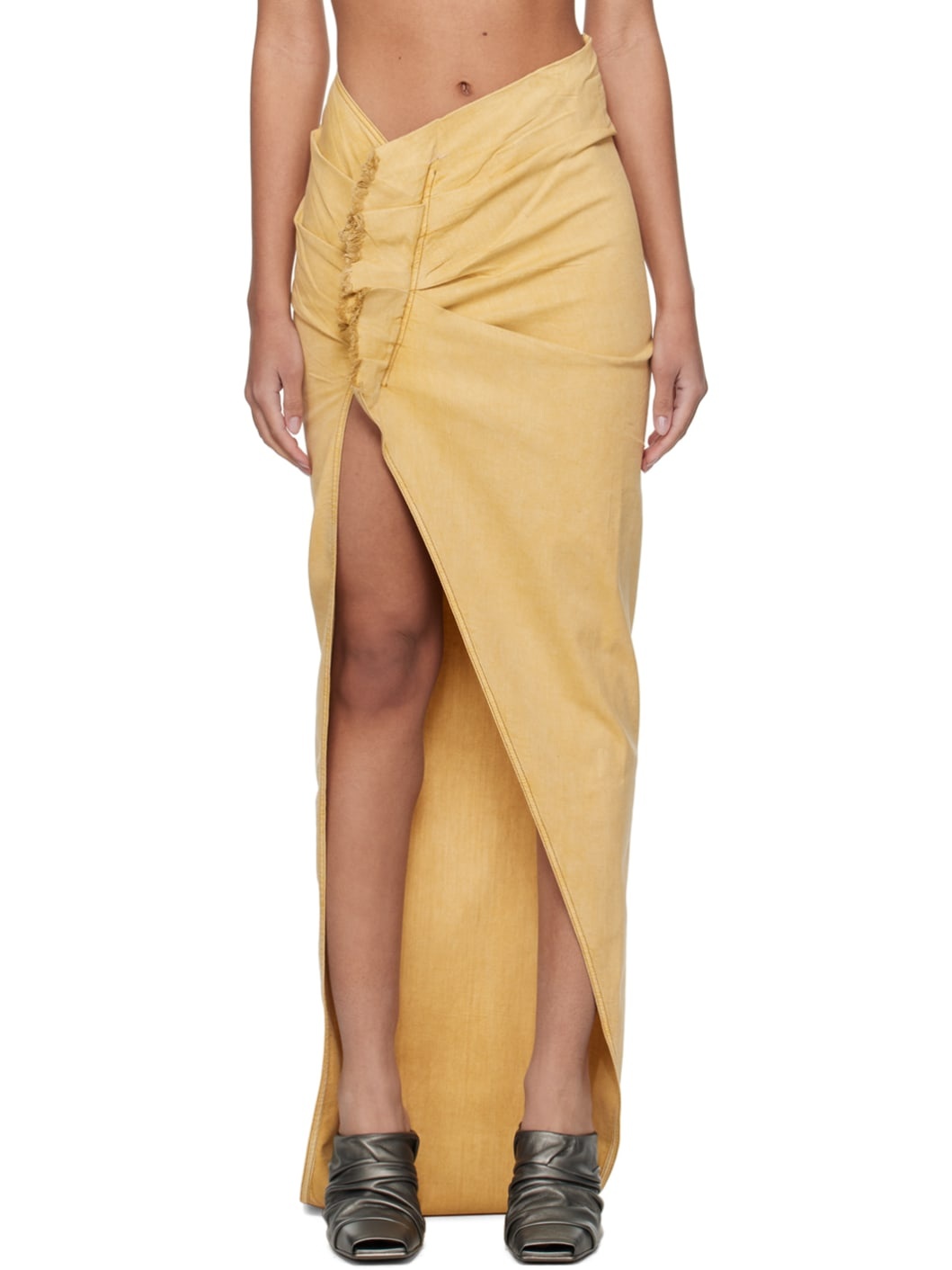 Yellow Edfu Denim Maxi Skirt - 1