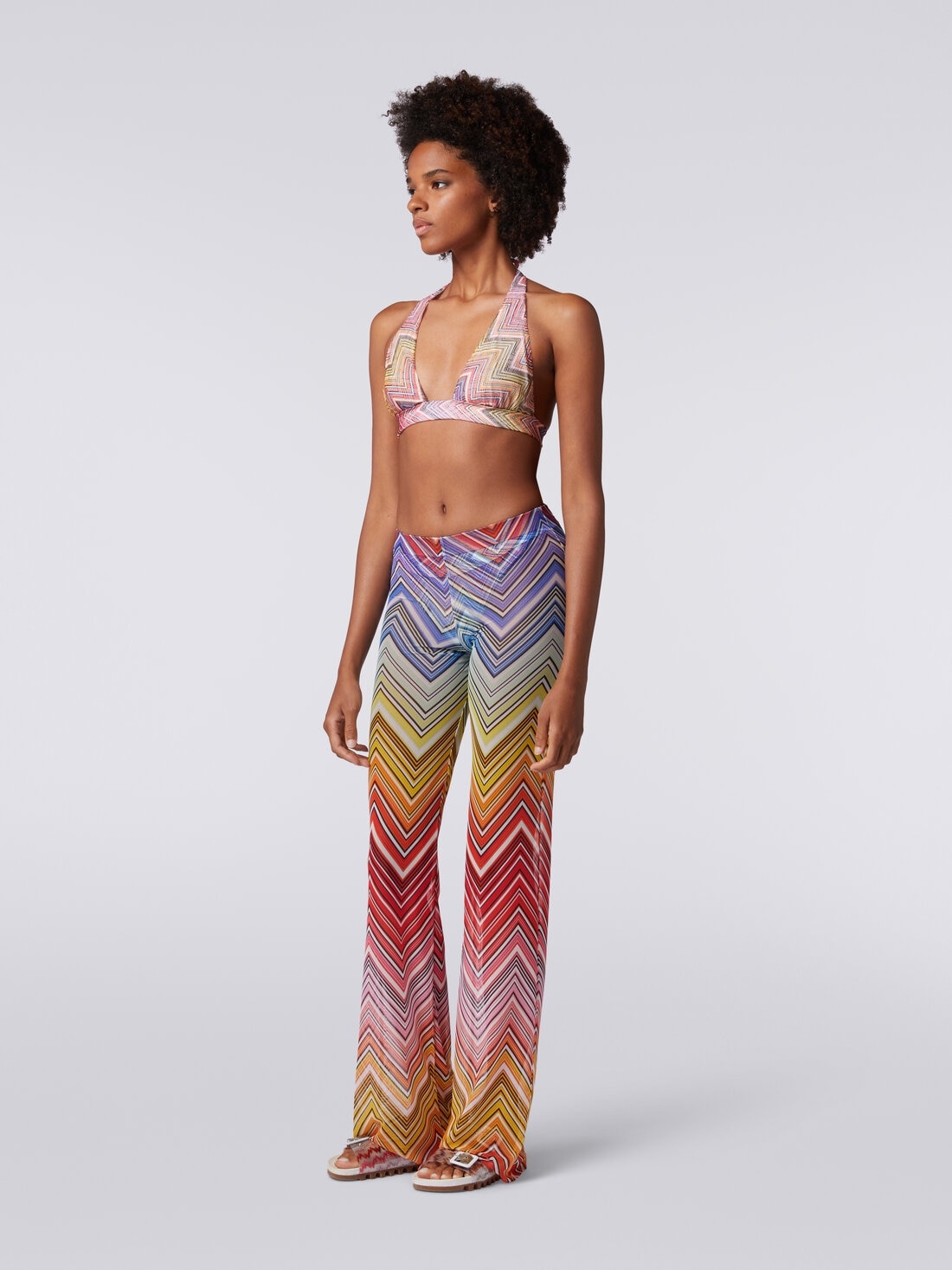 Cover up trousers in zigzag print tulle - 3