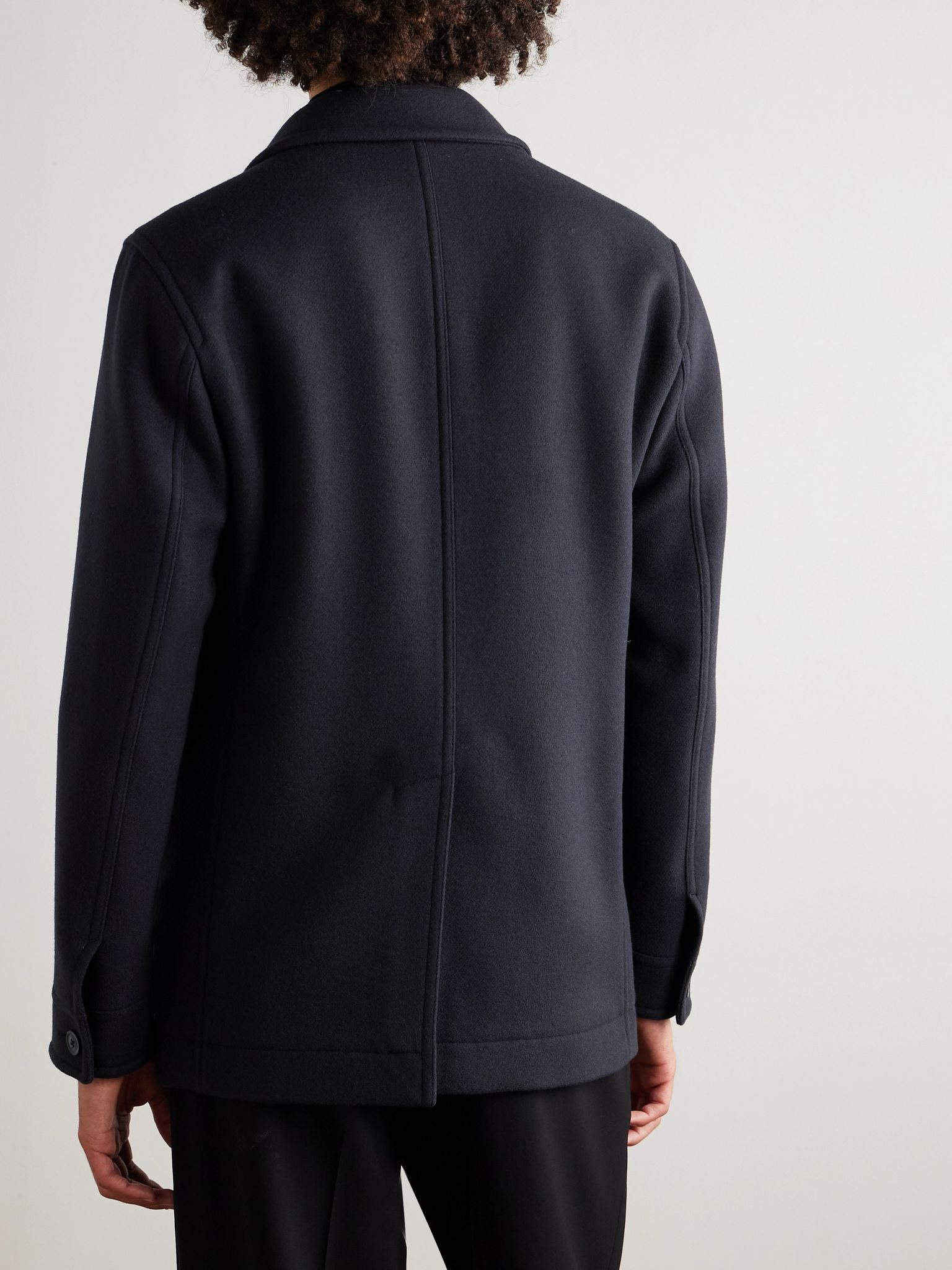 Virgin Wool Overshirt Navy - 4
