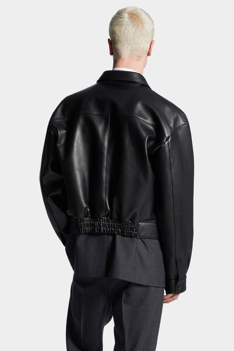 CHIC LEATHER BLOUSON - 4