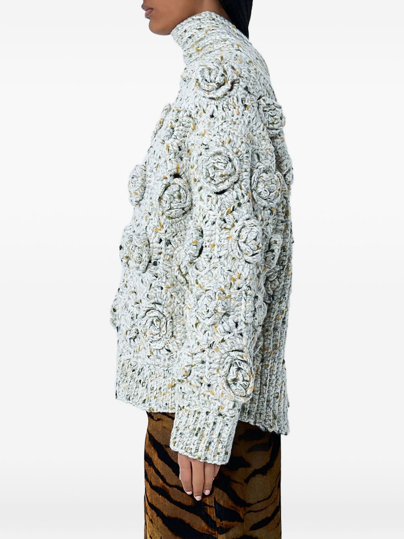 GANNI floral crochet sweater outlook