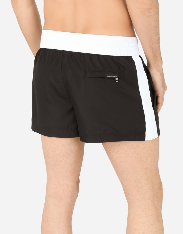 Two-tone short swim trunks with DG patch - 5