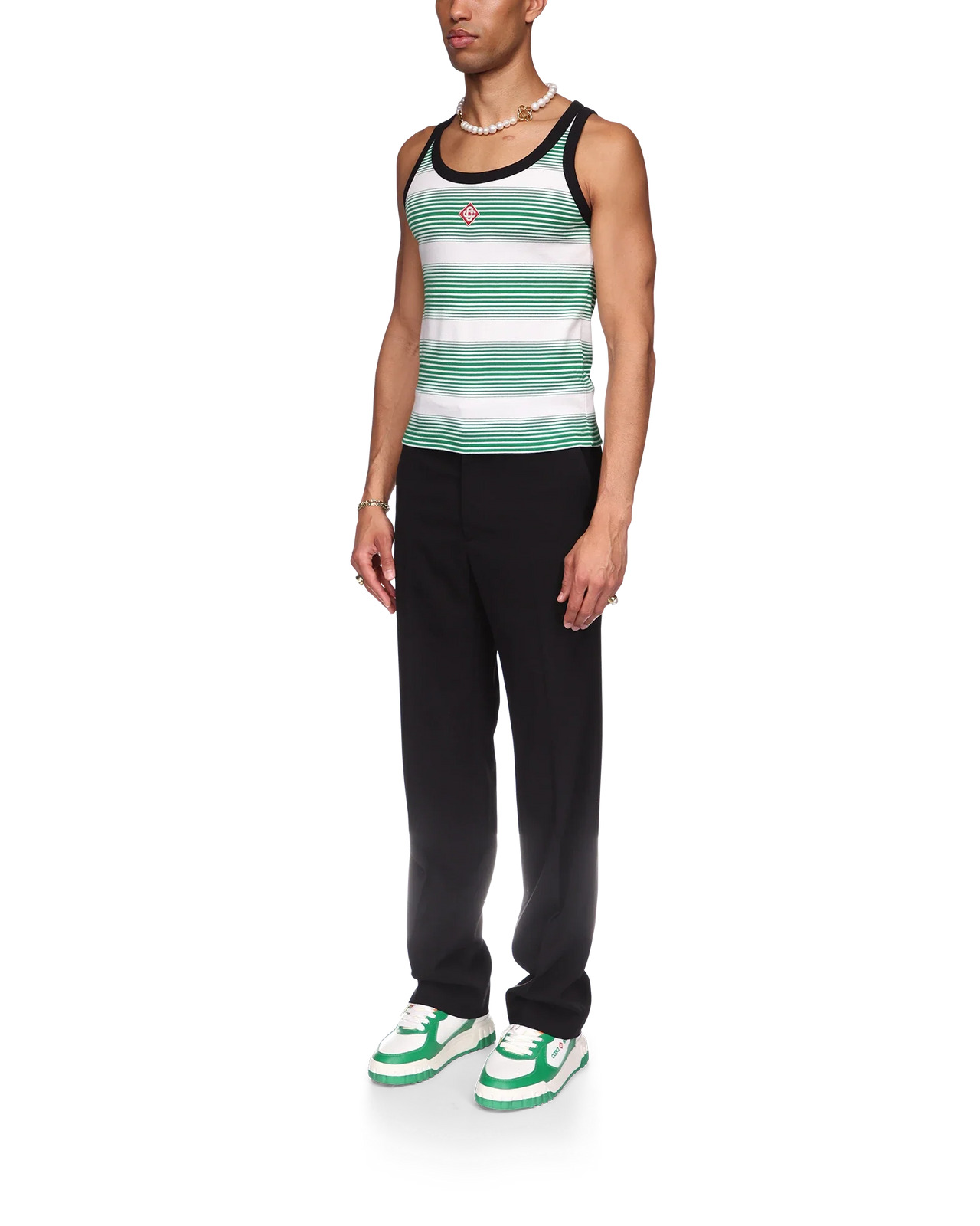 Gradient Stripe Ringer Tank Top - 3