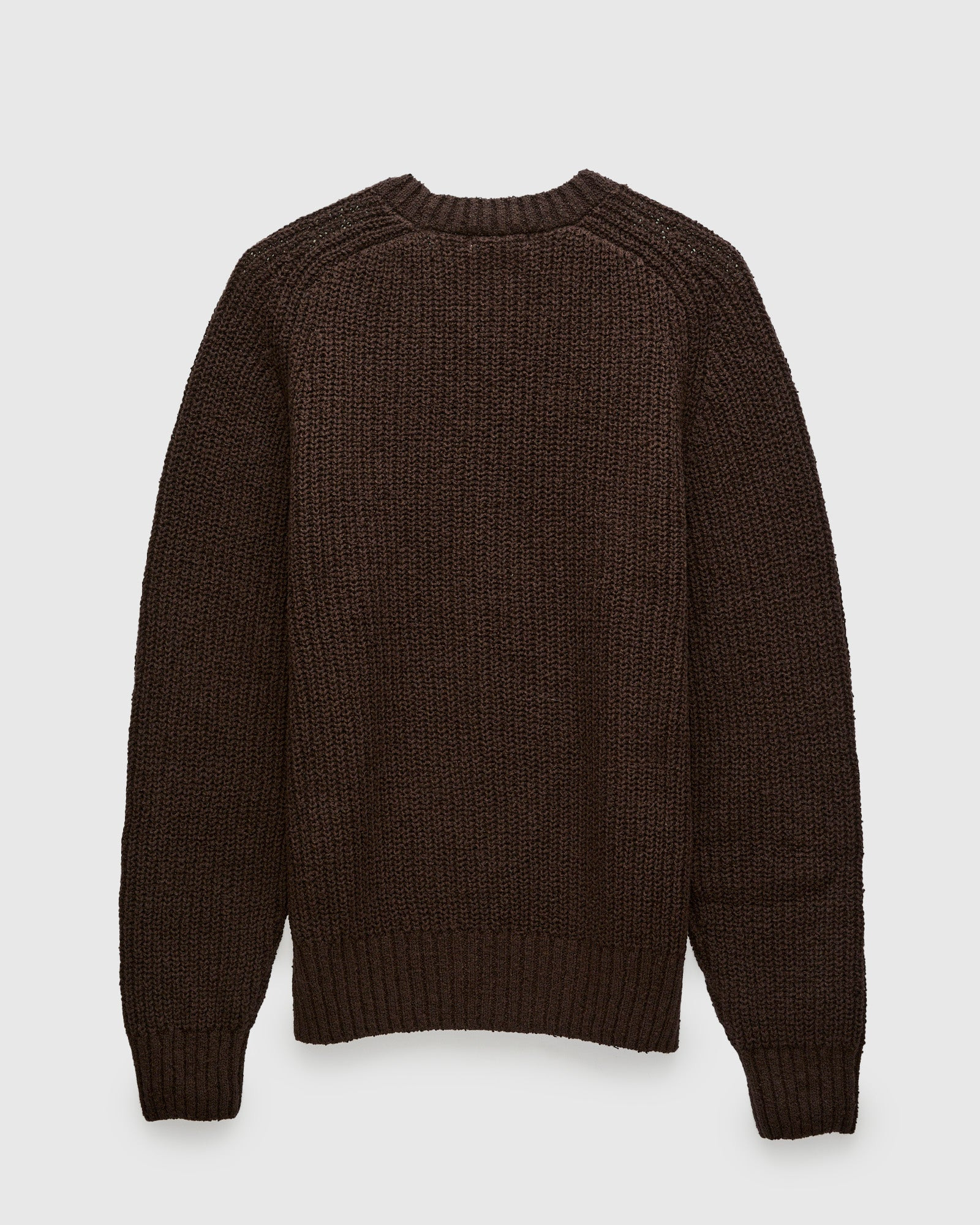 Cotton Crewneck Sweater in Bark Boucle - 2