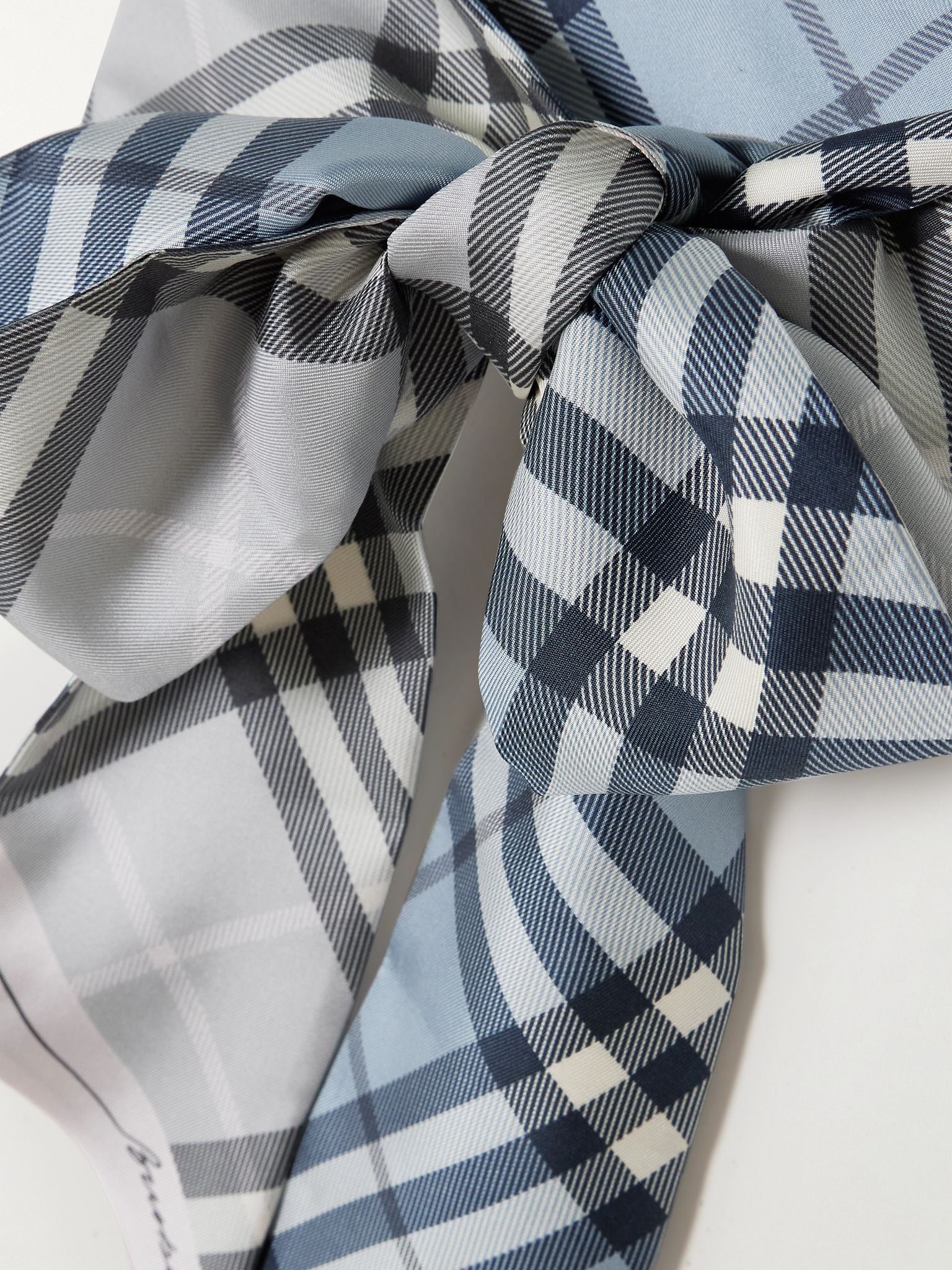 Checked silk scarf Gray - 3