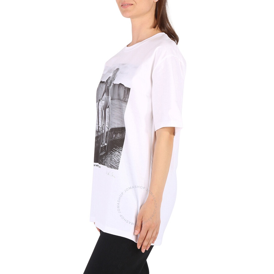 Wolford Ladies Short-sleeve Newton Cotton T-Shirt - 4