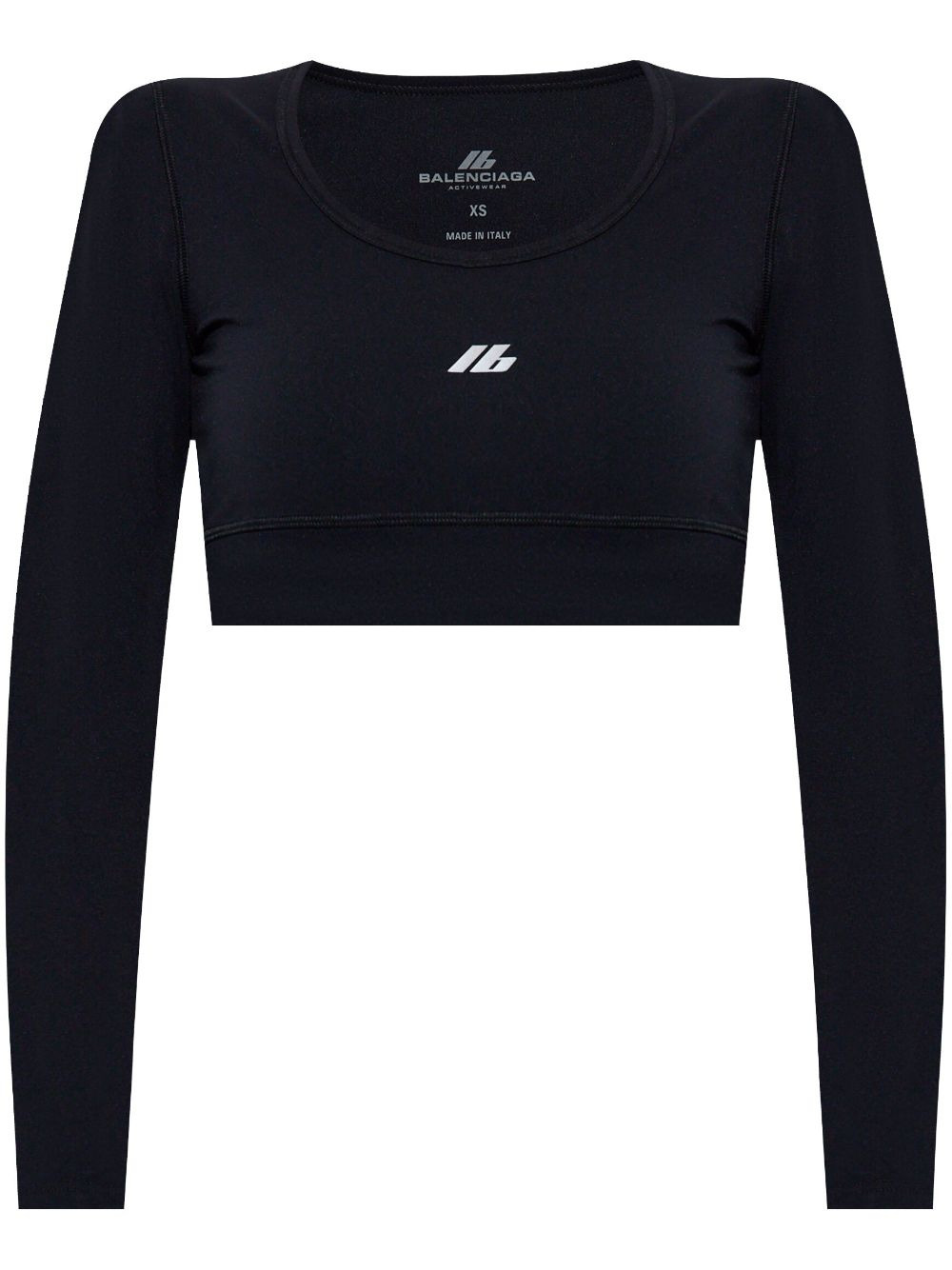 Balenciaga Cropped Stretch Logo Top - 1