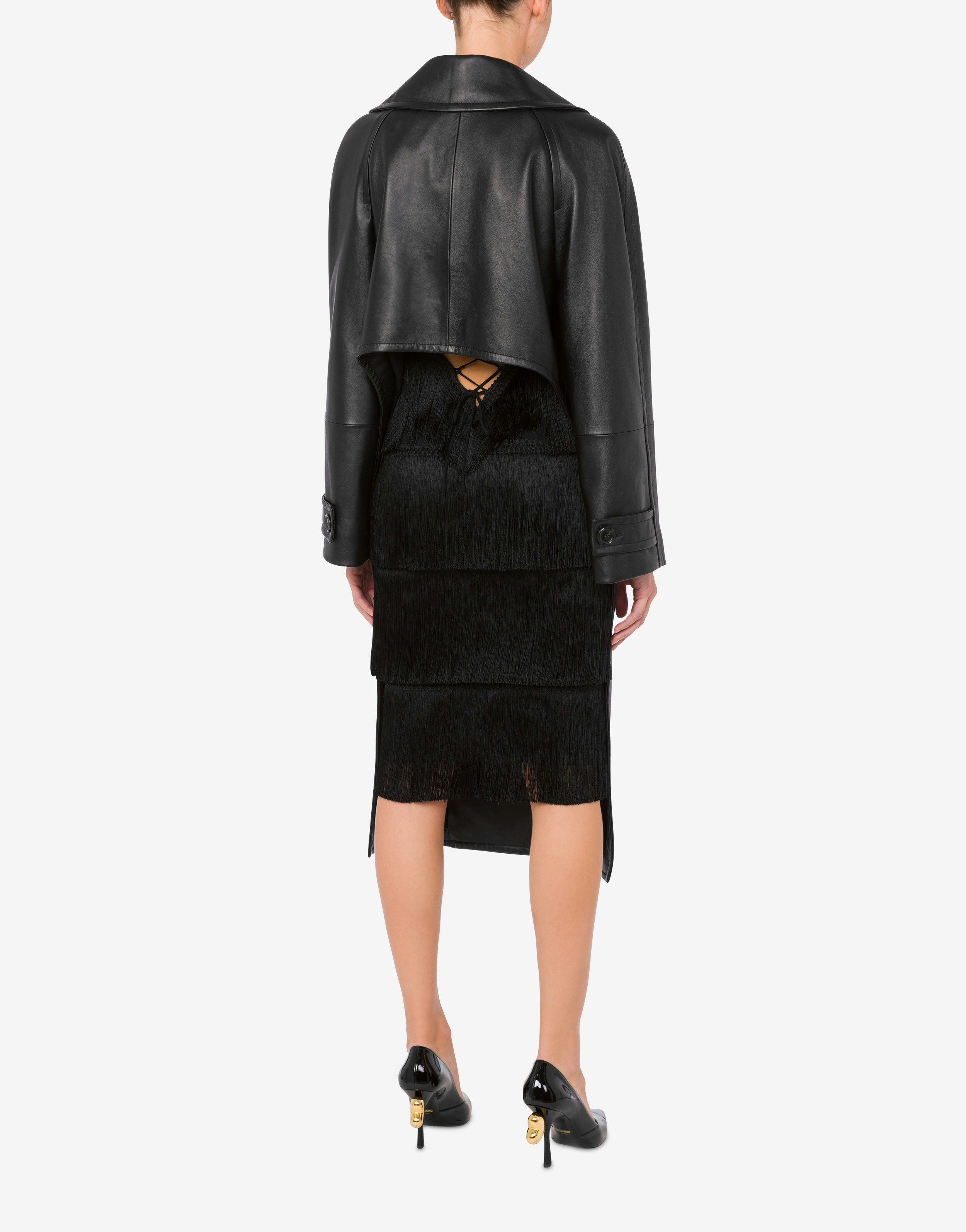ASYMMETRIC NAPPA LEATHER COAT - 3