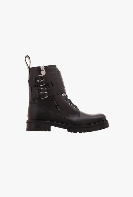 Smooth black leather Phil Ranger ankle boots - 1