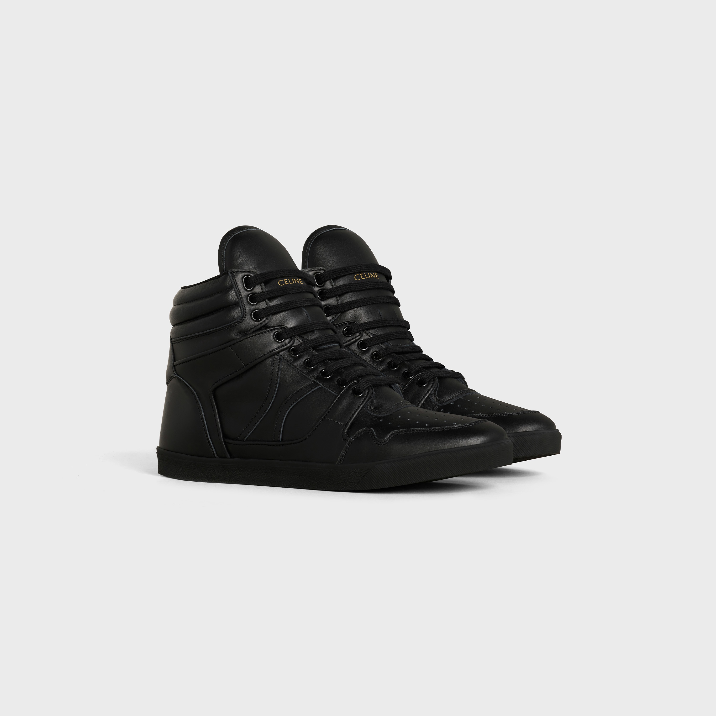 CELINE BREAK MID LACE UP SNEAKER IN CALFSKIN AND LAMBSKIN - 2