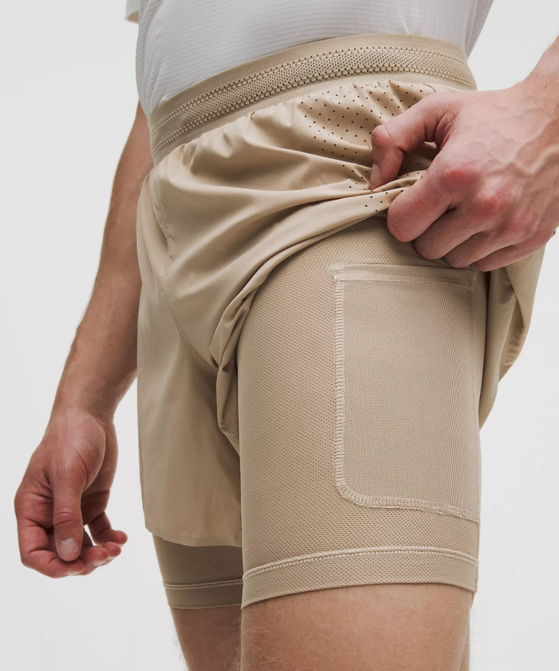 Perforated Lined Running Short 5" 6