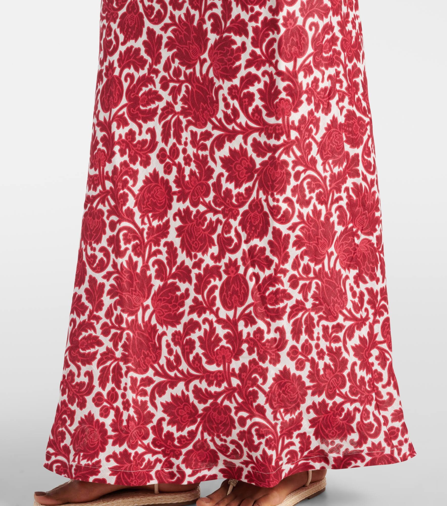 Antibes printed linen maxi skirt - 5